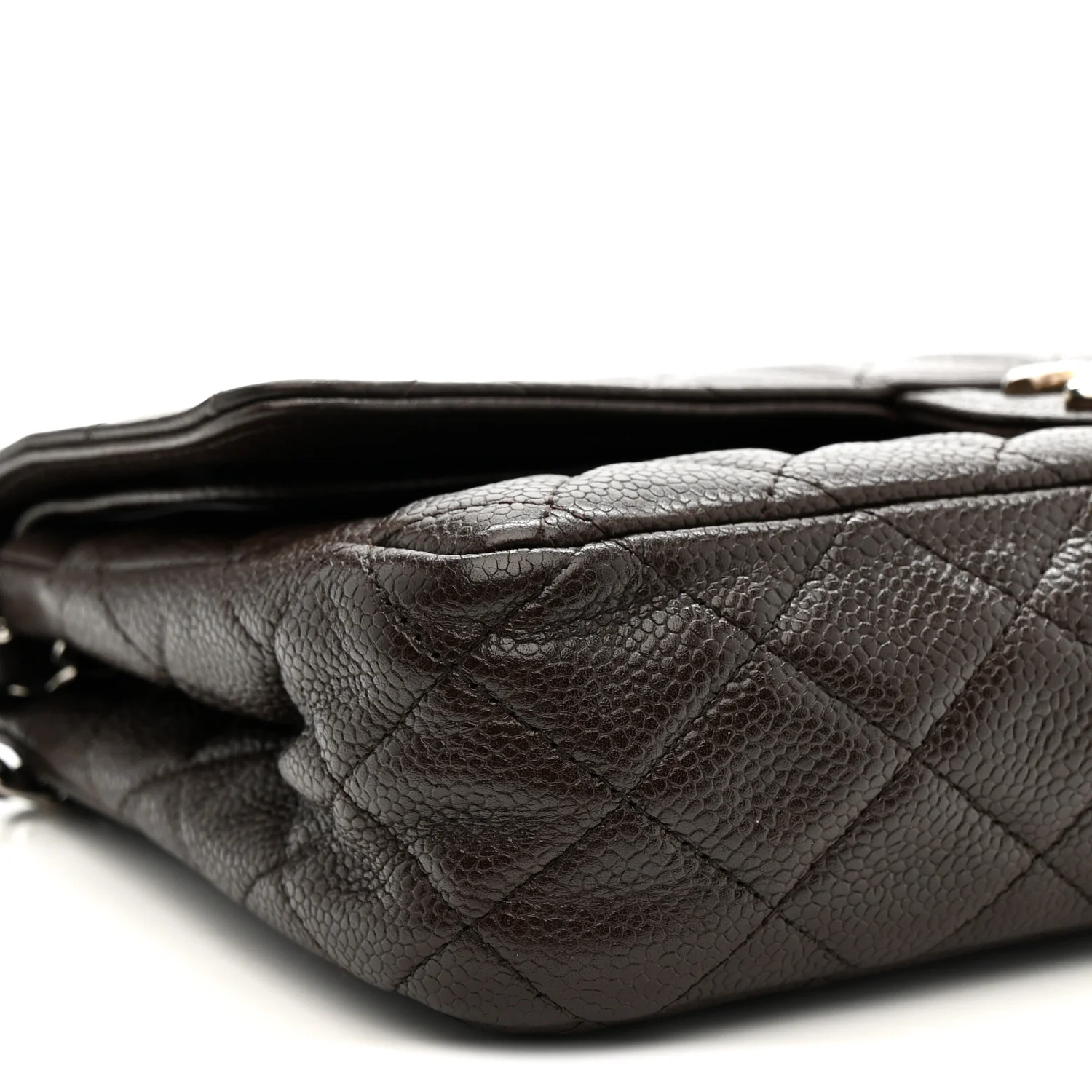 Caviar Quilted Medium Double Flap Brown - Image 17