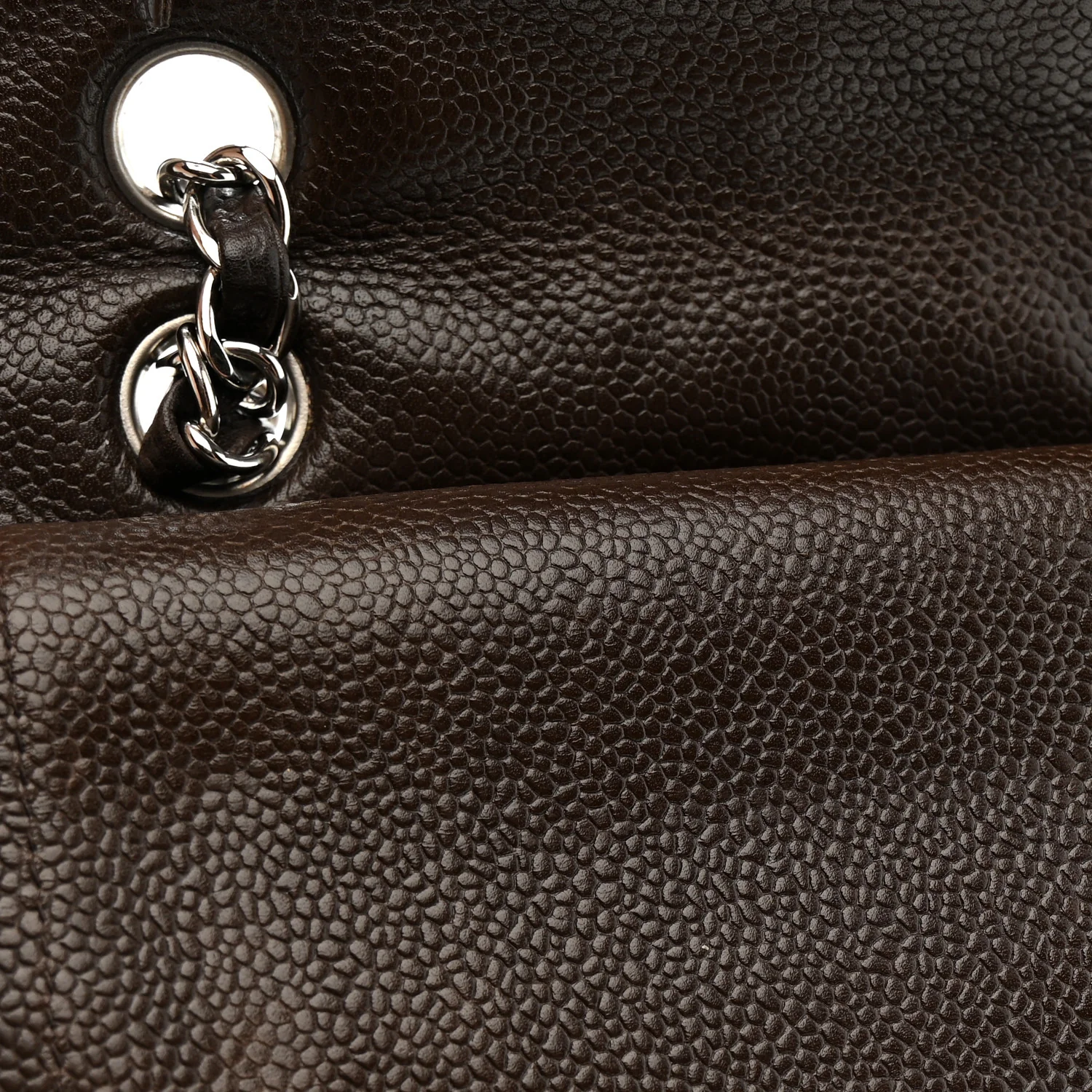 Caviar Quilted Medium Double Flap Brown - Image 23