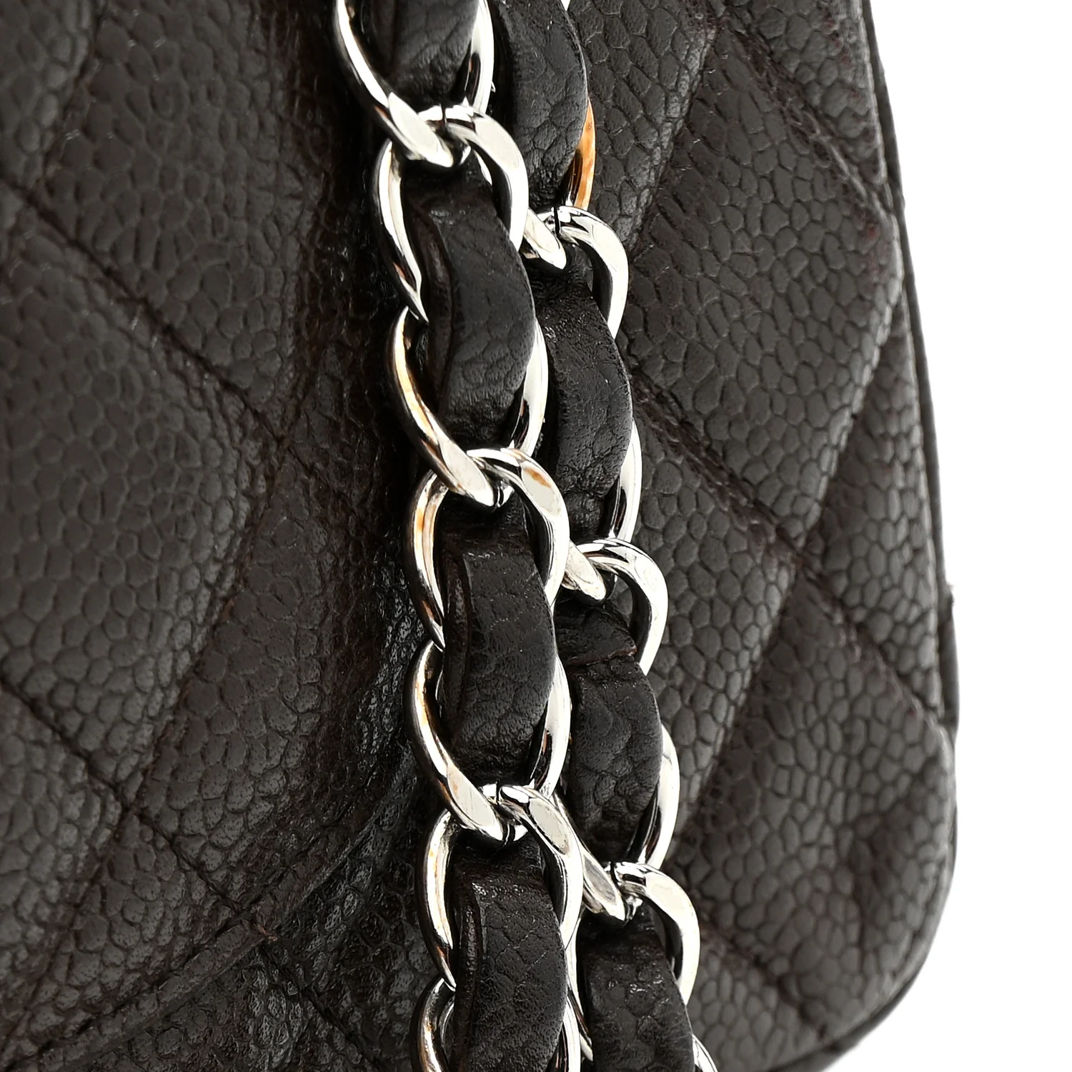Caviar Quilted Medium Double Flap Brown - Image 26