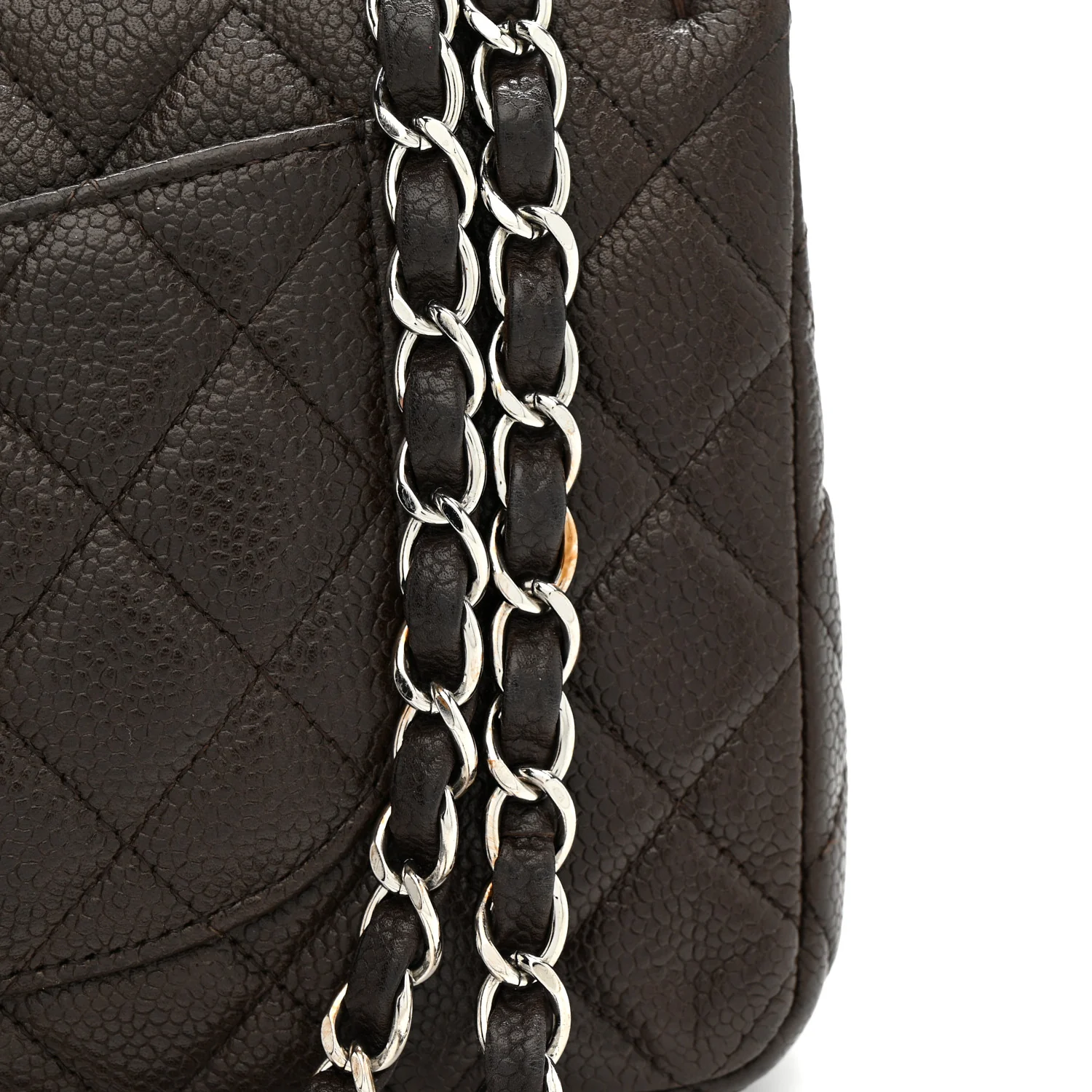Caviar Quilted Medium Double Flap Brown - Image 30