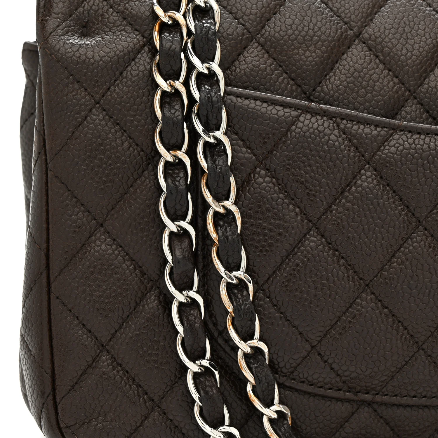 Caviar Quilted Medium Double Flap Brown - Image 33