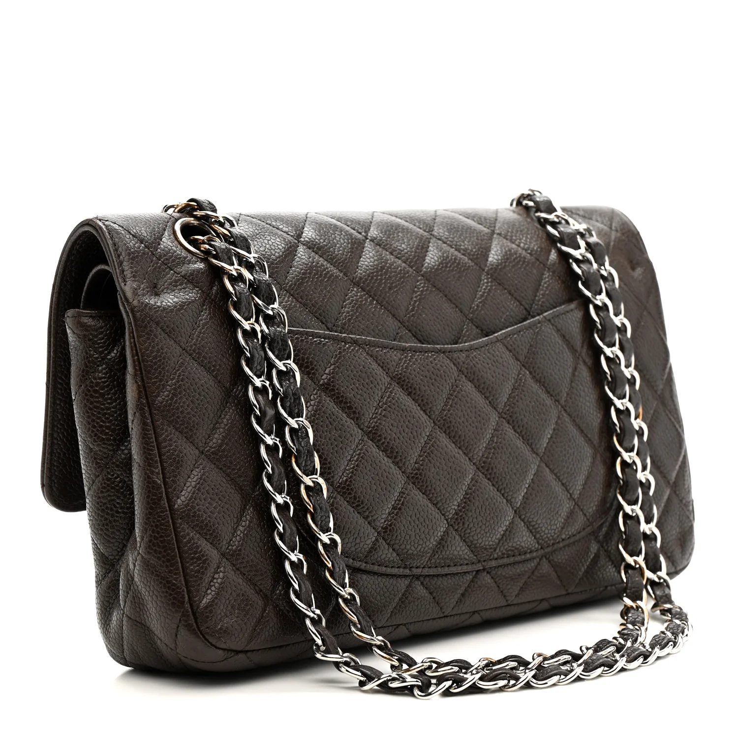 Caviar Quilted Medium Double Flap Brown - Image 4