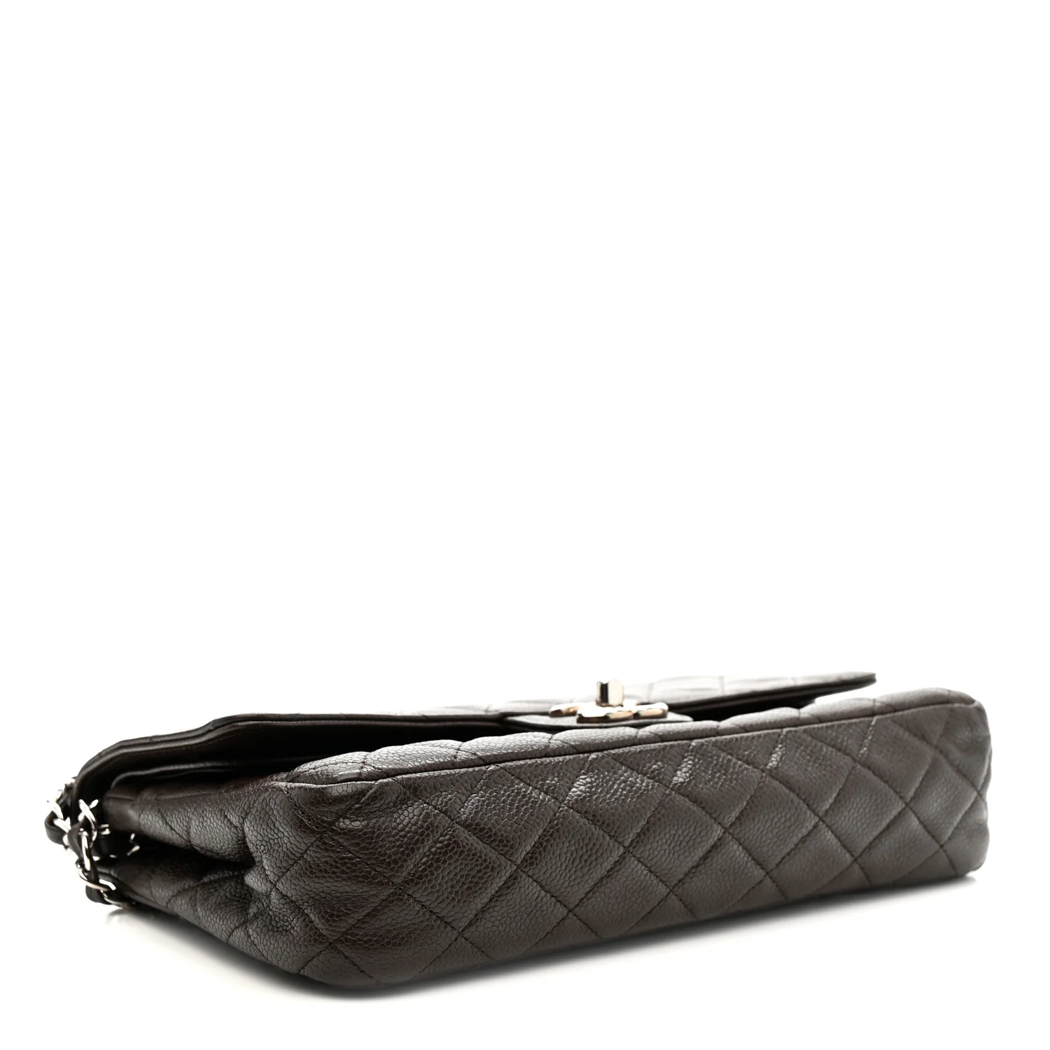 Caviar Quilted Medium Double Flap Brown - Image 6