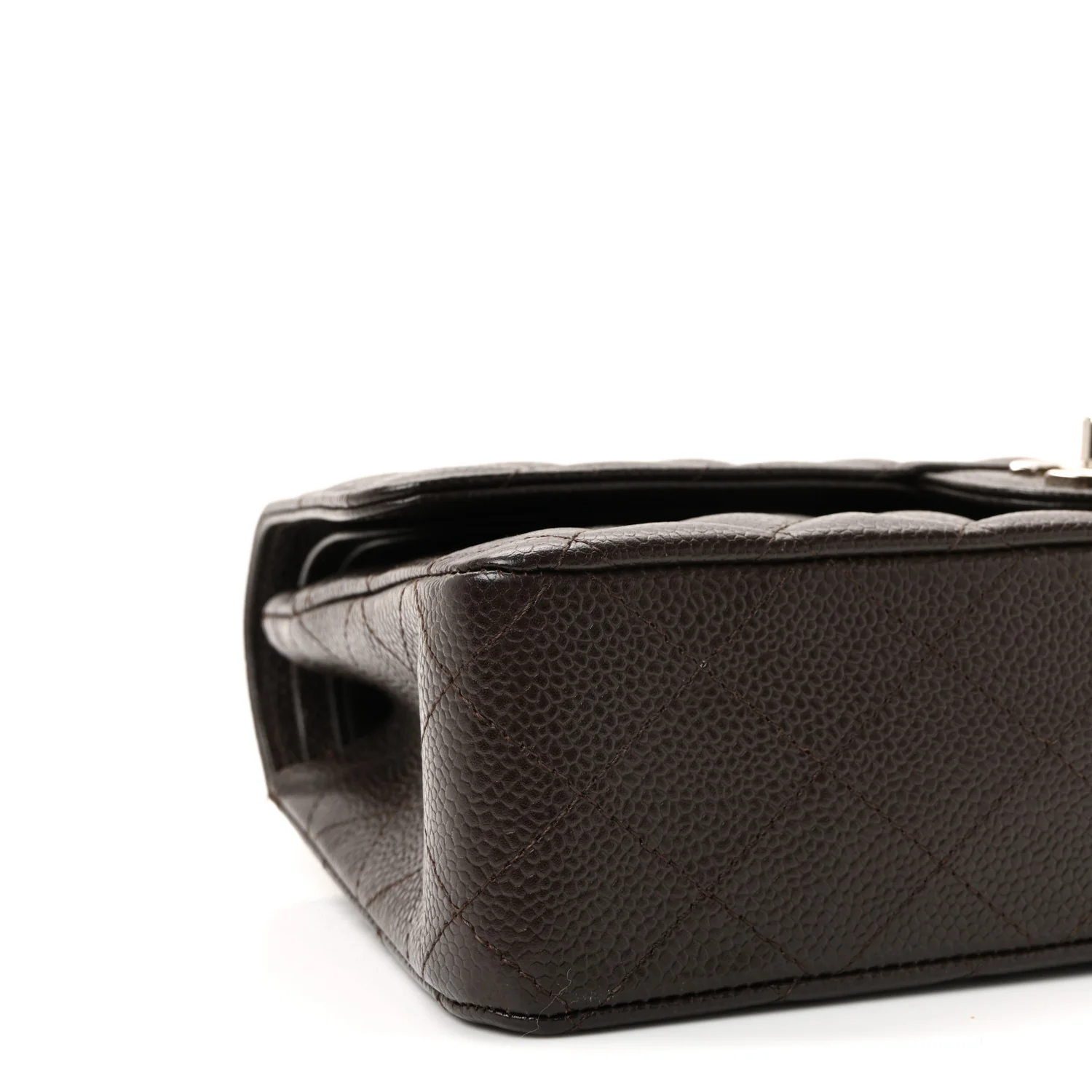 Caviar Quilted Medium Double Flap Dark Brown - Image 9