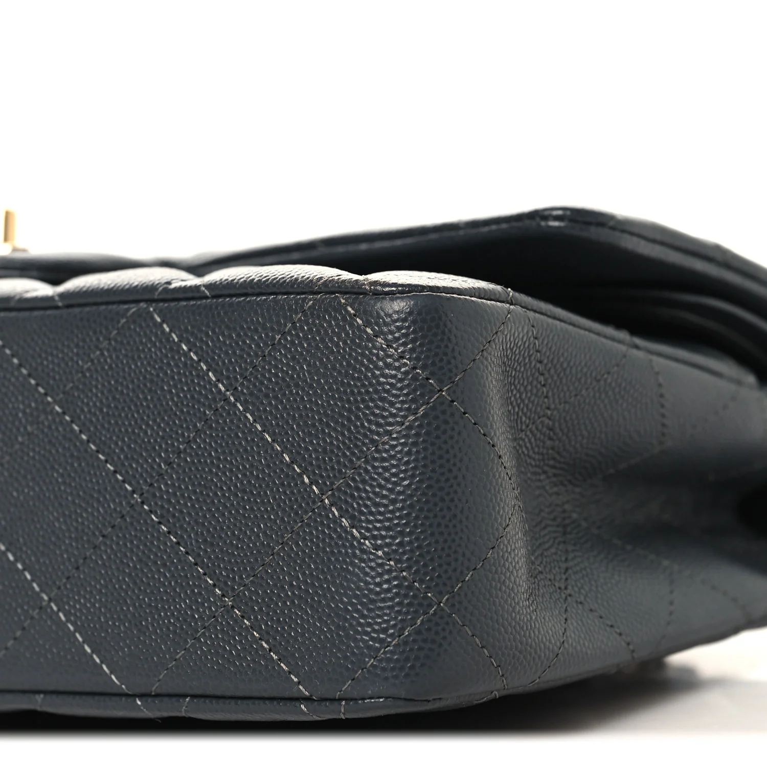 Caviar Quilted Medium Double Flap Dark Grey - Image 10