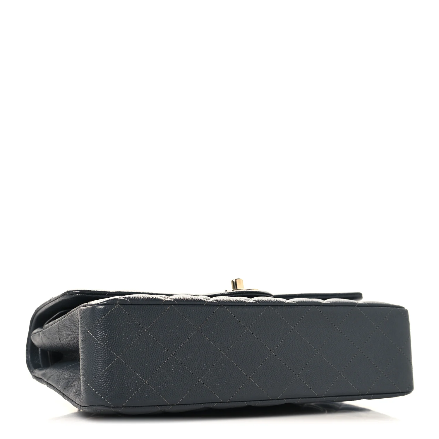 Caviar Quilted Medium Double Flap Dark Grey - Image 4