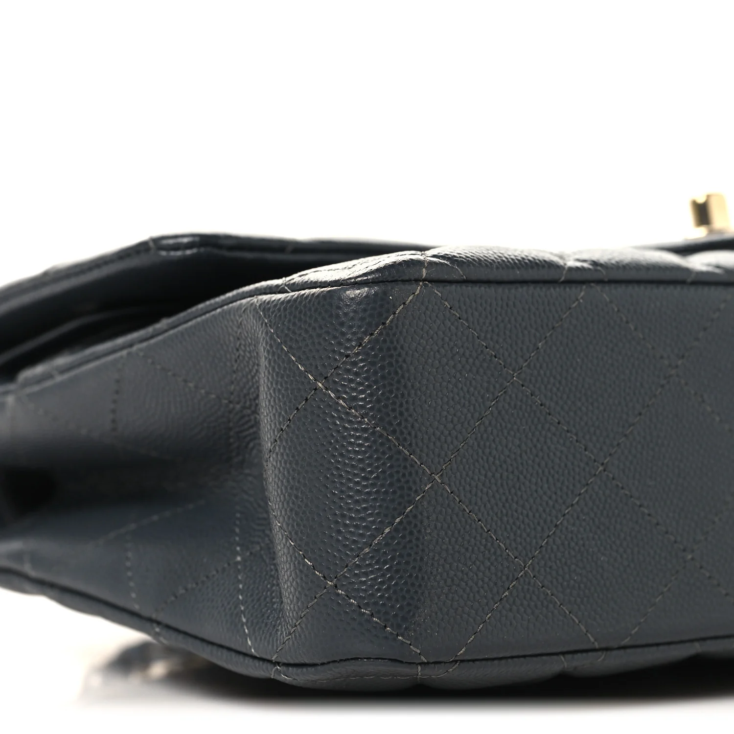 Caviar Quilted Medium Double Flap Dark Grey - Image 9