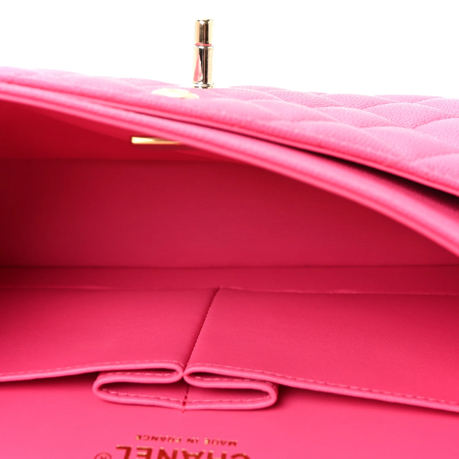 Caviar Quilted Medium Double Flap Dark Pink - Image 5