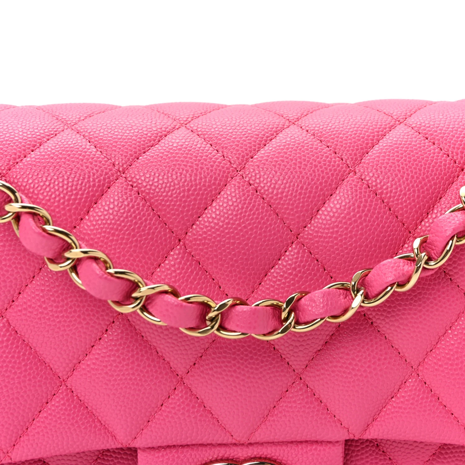 Caviar Quilted Medium Double Flap Dark Pink - Image 8