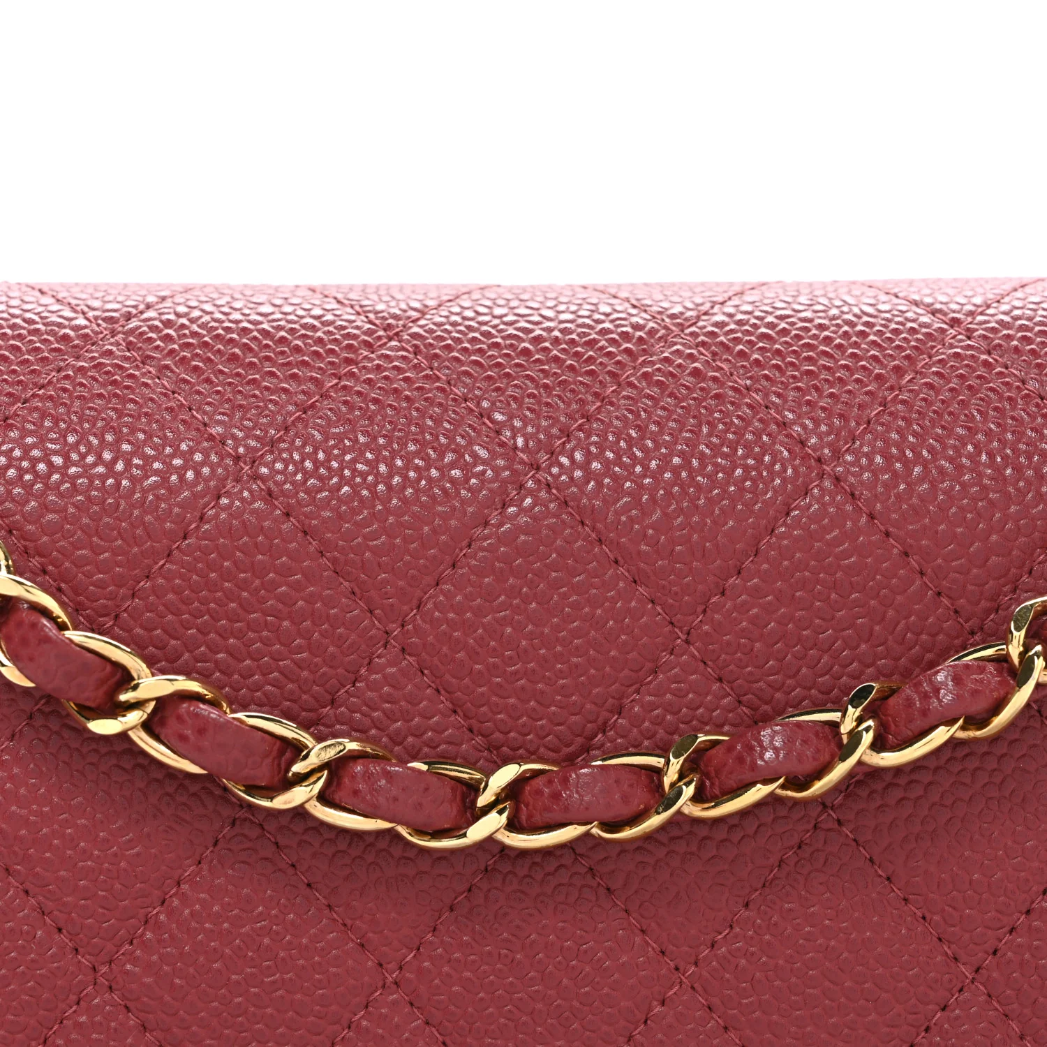 Caviar Quilted Medium Double Flap Dark Pink - Image 8