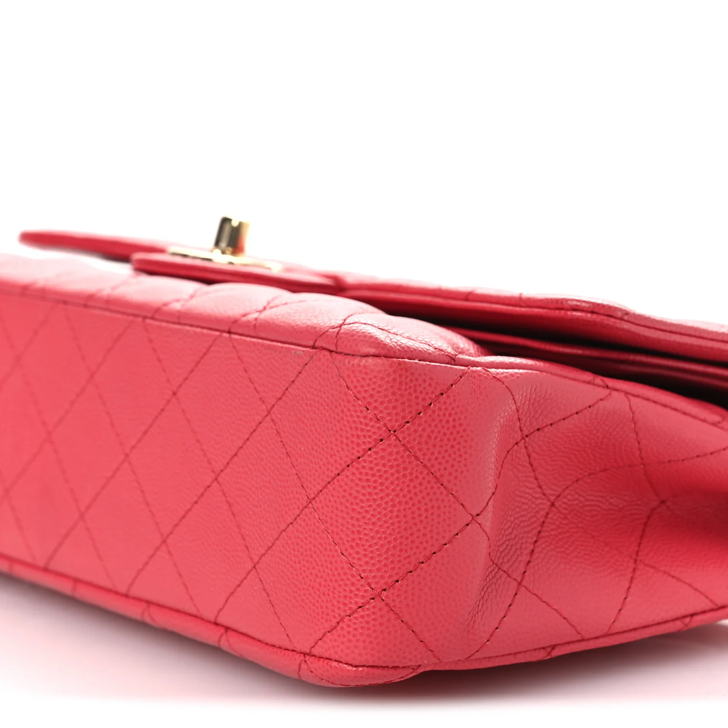 Caviar Quilted Medium Double Flap Dark Pink - Image 10