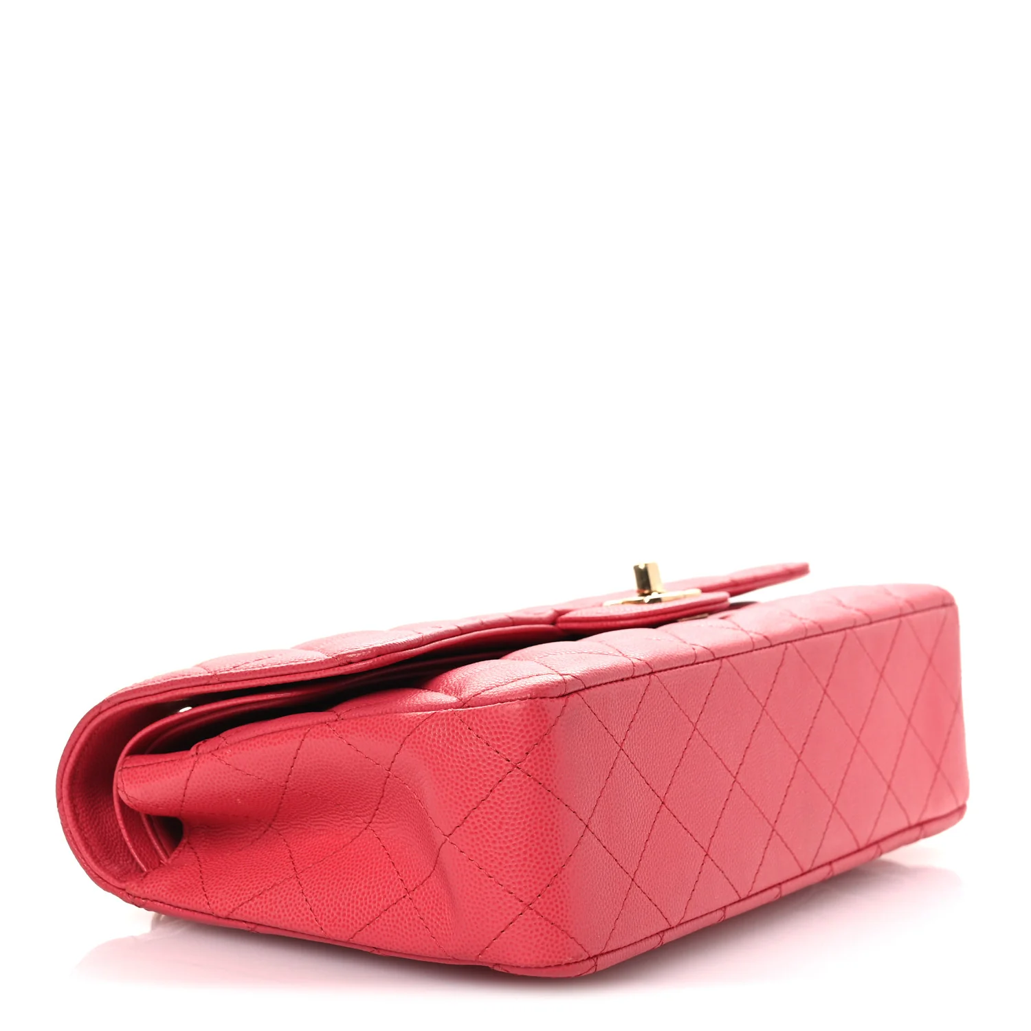 Caviar Quilted Medium Double Flap Dark Pink - Image 4