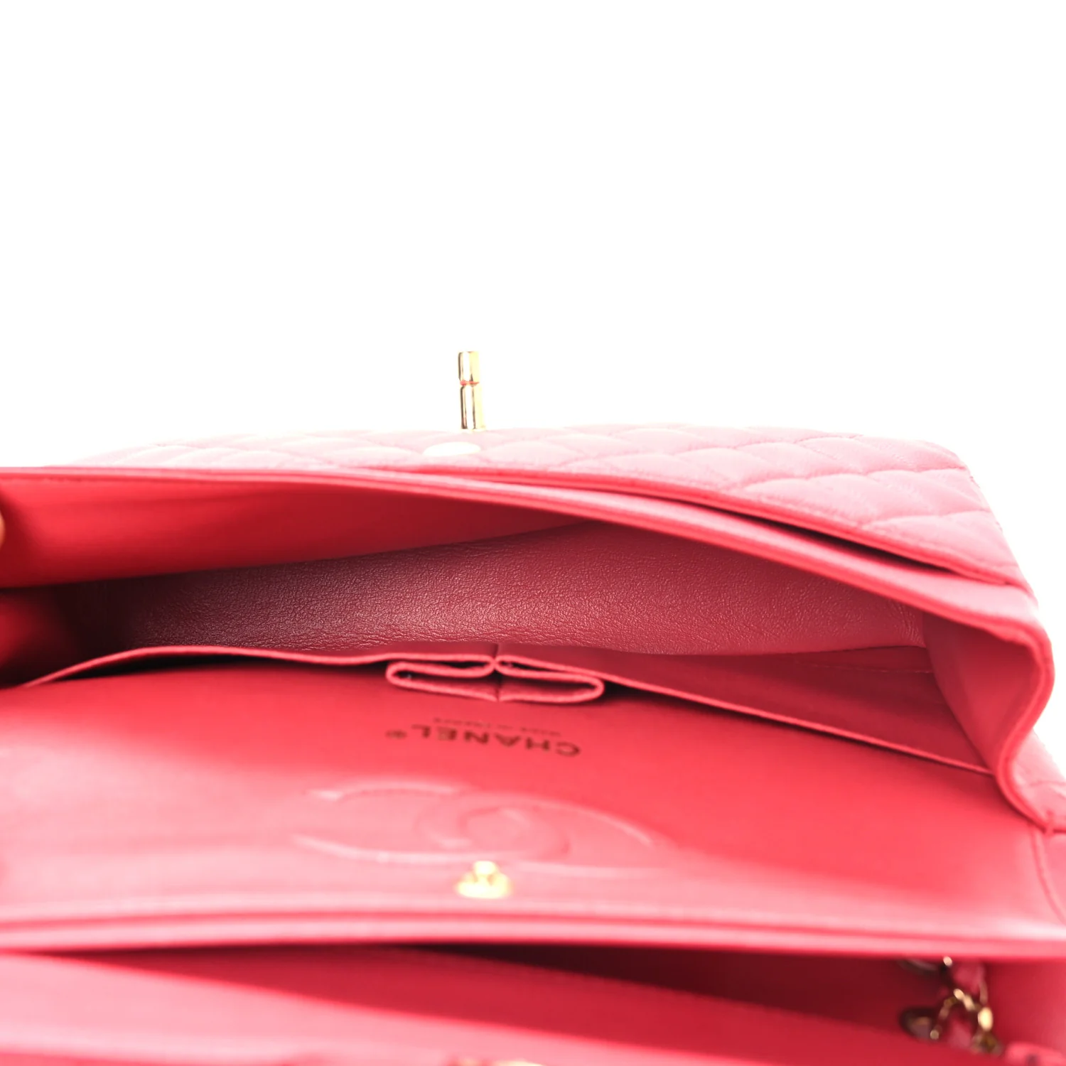 Caviar Quilted Medium Double Flap Dark Pink - Image 5