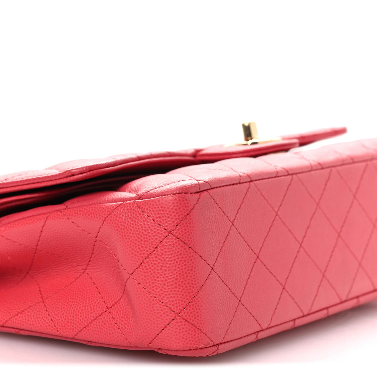 Caviar Quilted Medium Double Flap Dark Pink - Image 9
