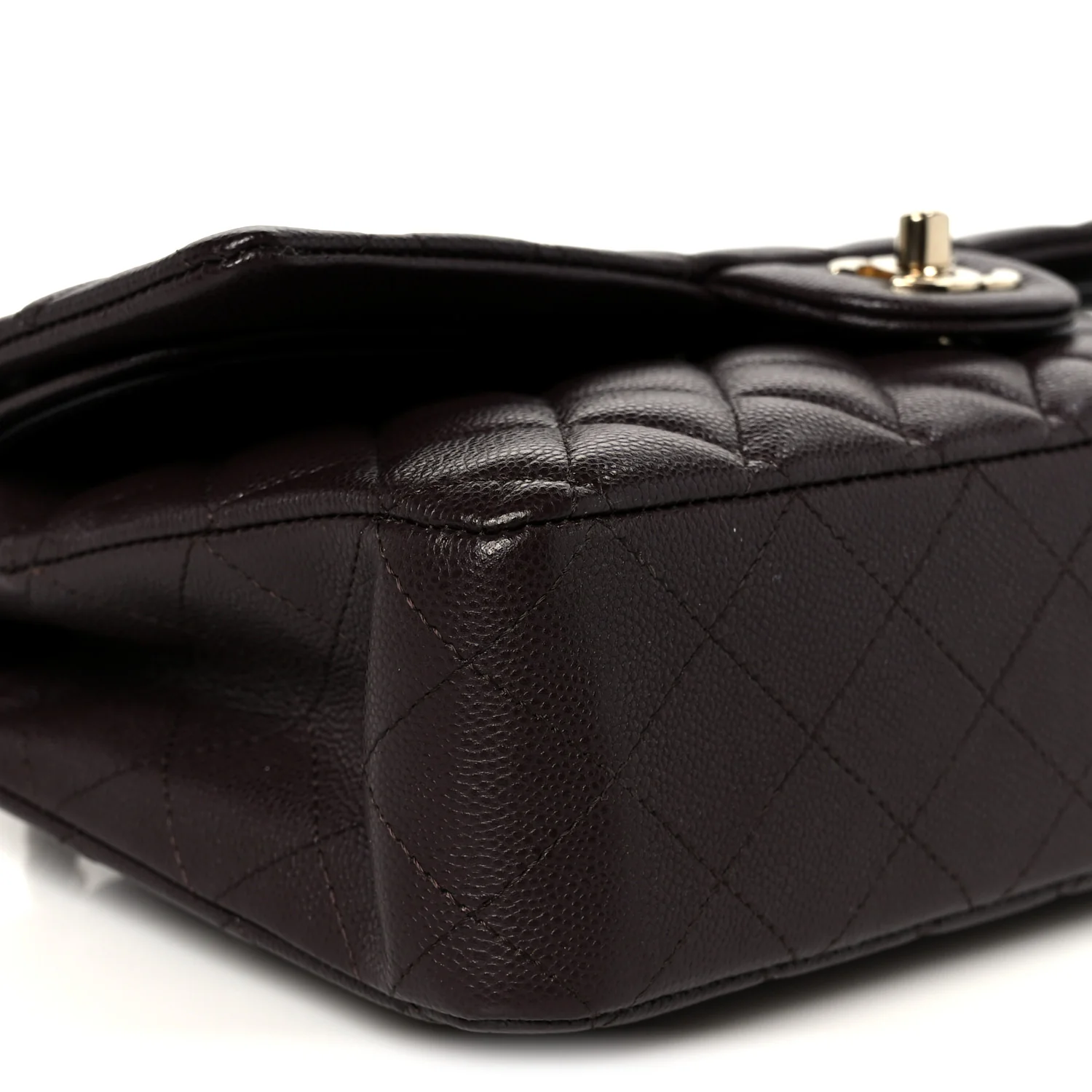 Caviar Quilted Medium Double Flap Dark Purple - Image 10