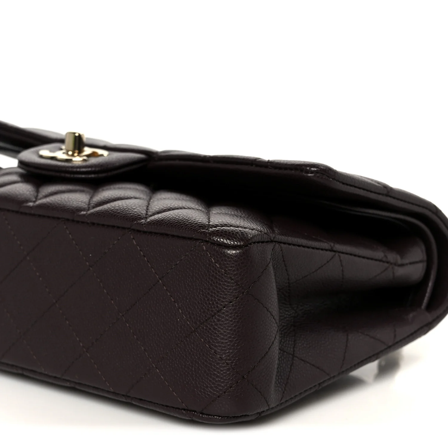 Caviar Quilted Medium Double Flap Dark Purple - Image 11