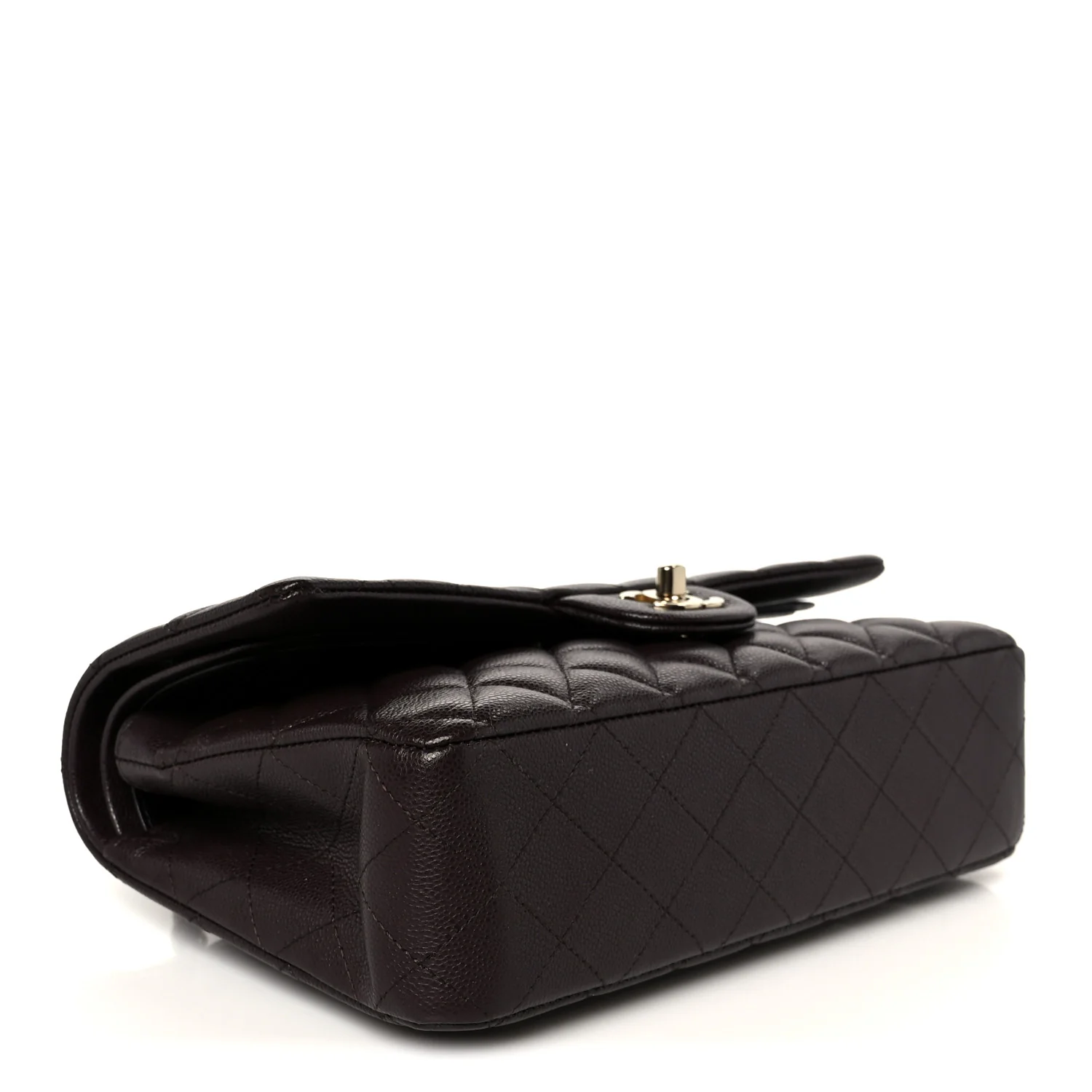 Caviar Quilted Medium Double Flap Dark Purple - Image 4