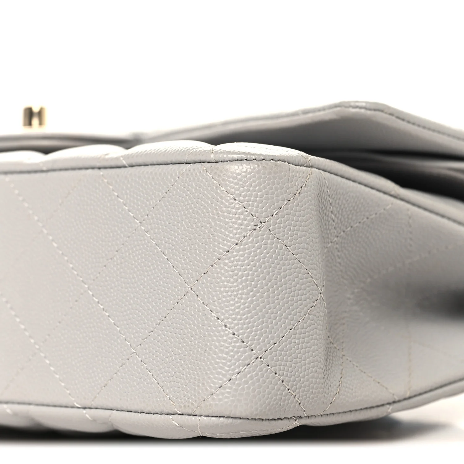 Caviar Quilted Medium Double Flap Grey - Image 10