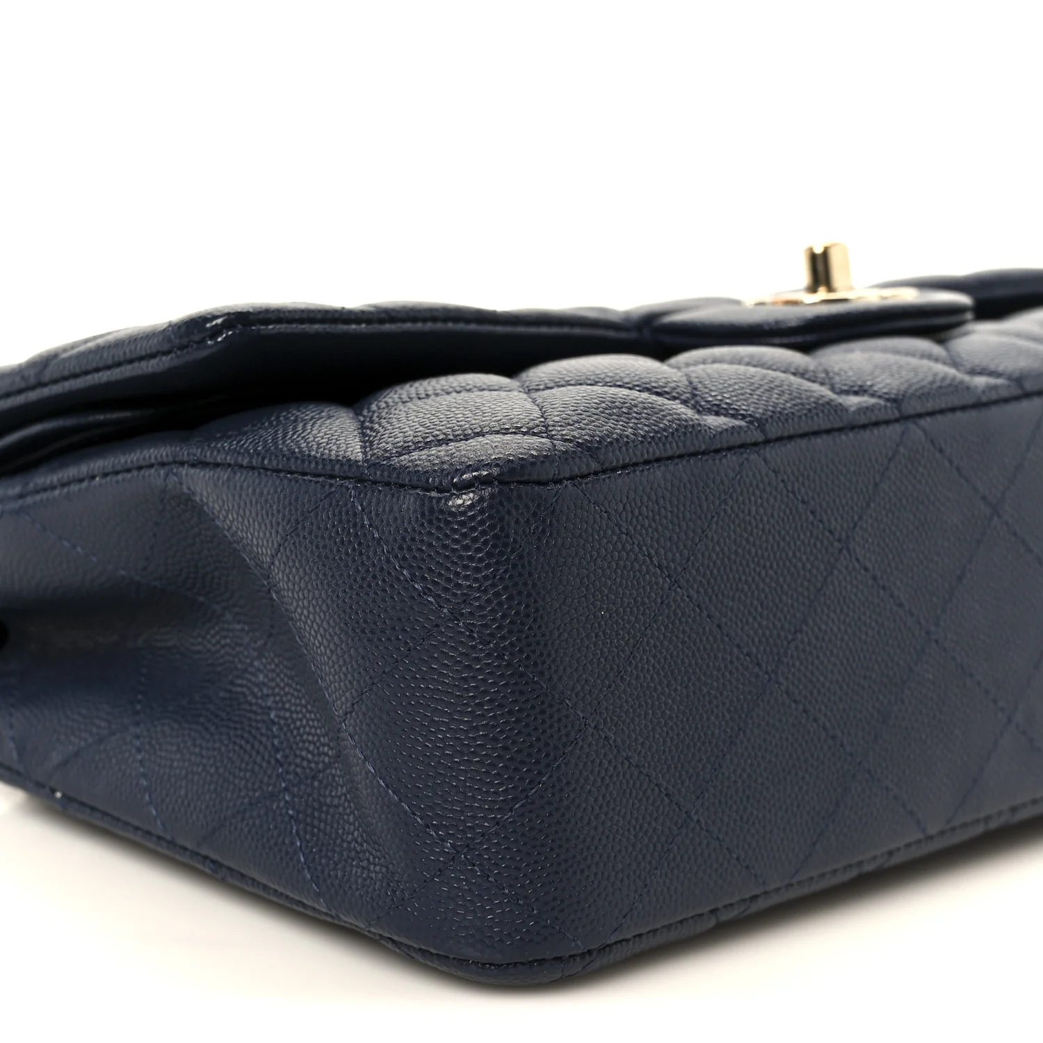 Caviar Quilted Medium Double Flap Navy - Image 10