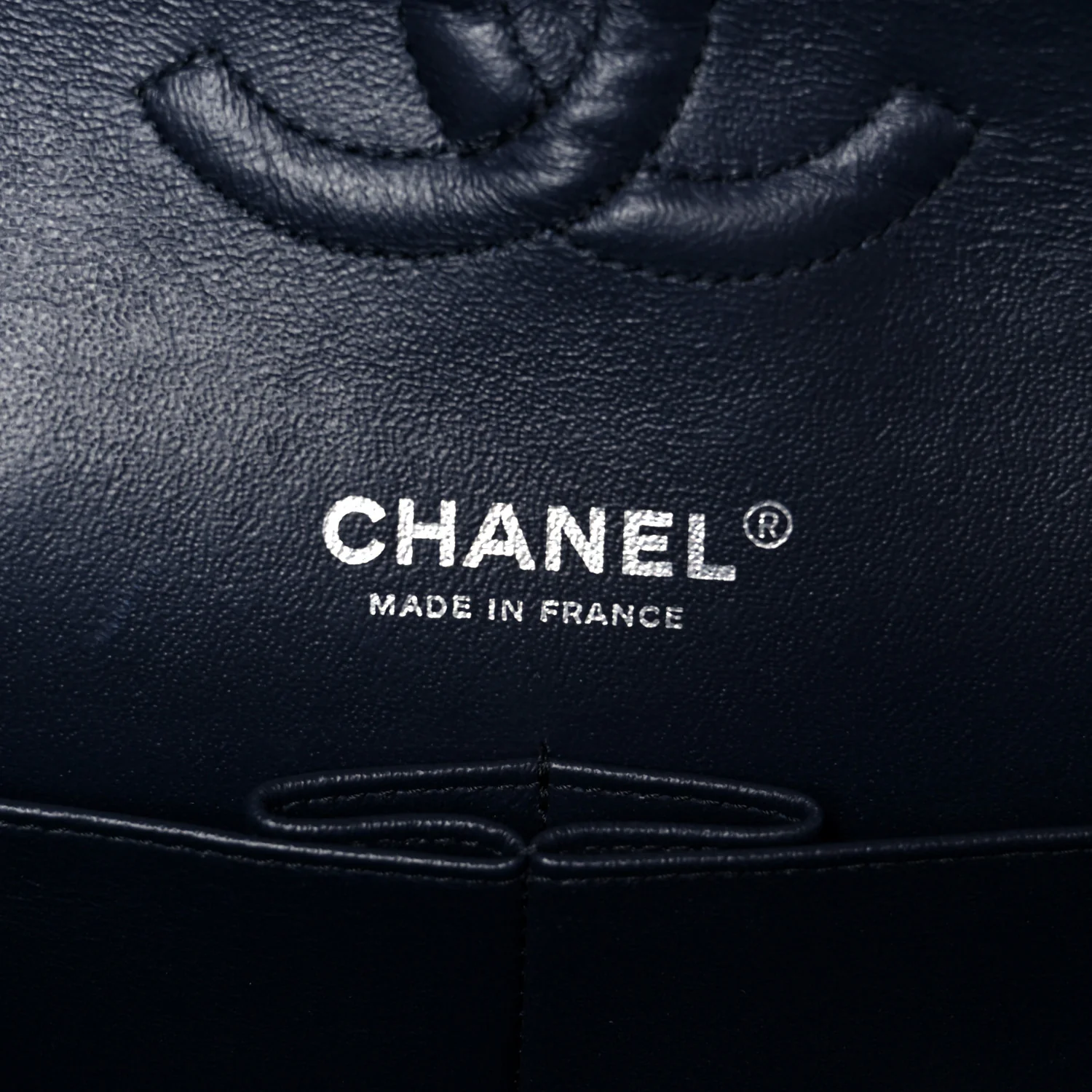 Caviar Quilted Medium Double Flap Navy - Image 5
