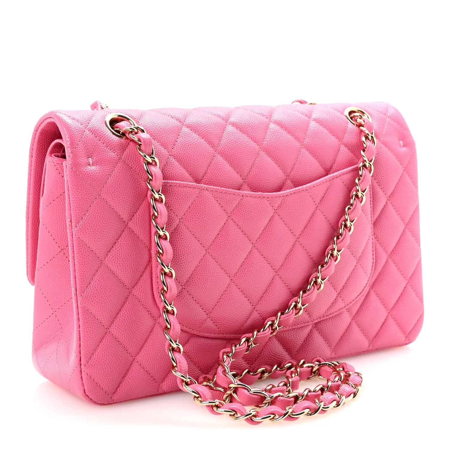 Caviar Quilted Medium Double Flap Pink - Image 3