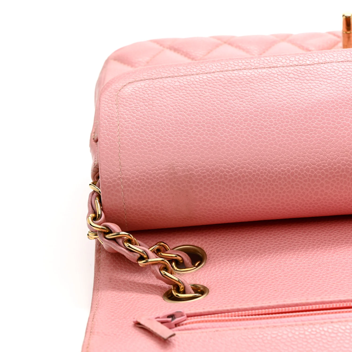 Caviar Quilted Medium Double Flap Pink - Image 12