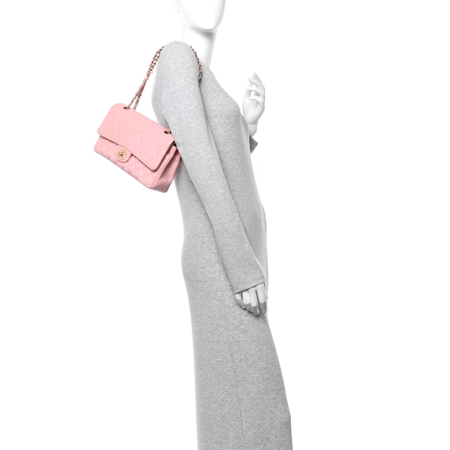 Caviar Quilted Medium Double Flap Pink - Image 2