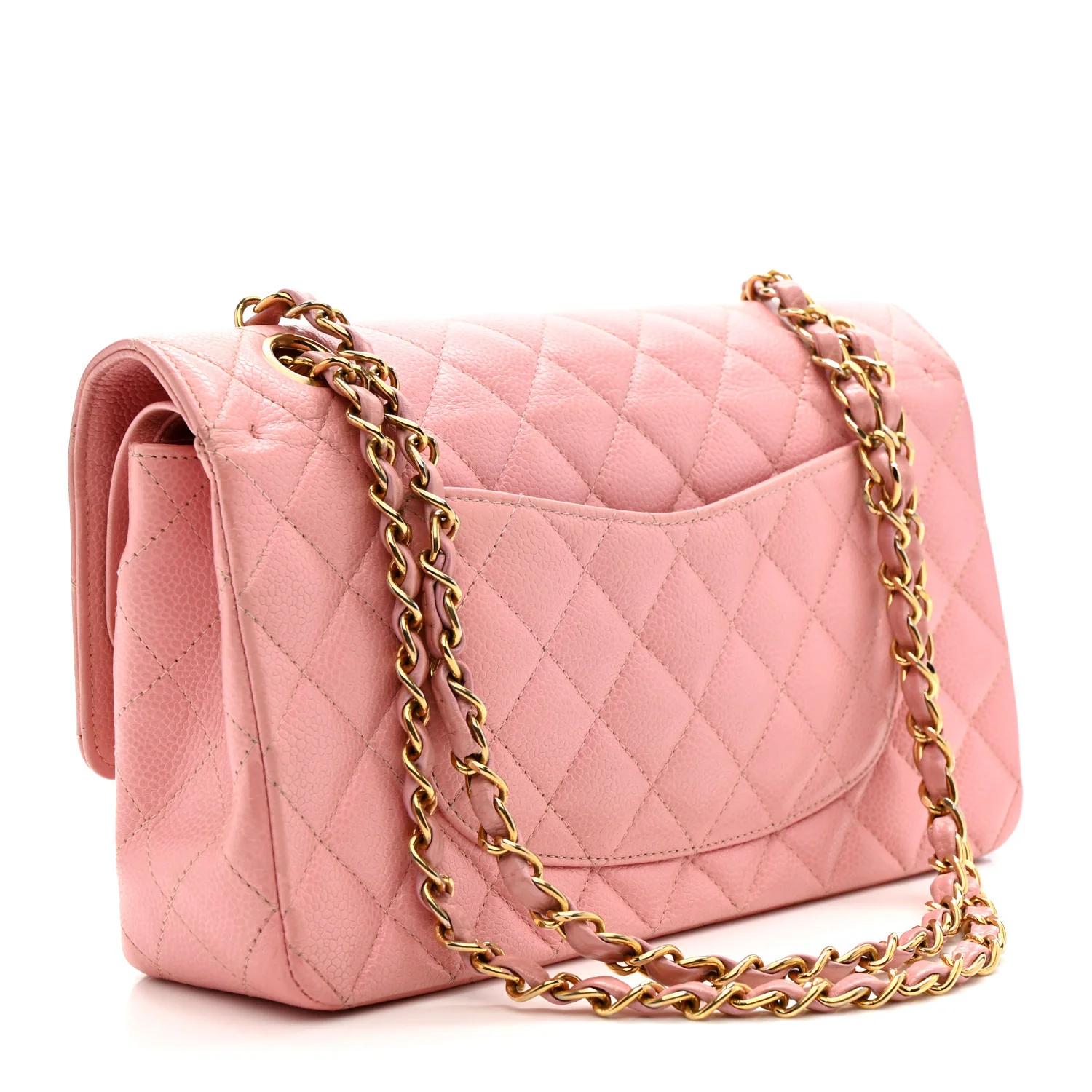 Caviar Quilted Medium Double Flap Pink - Image 3