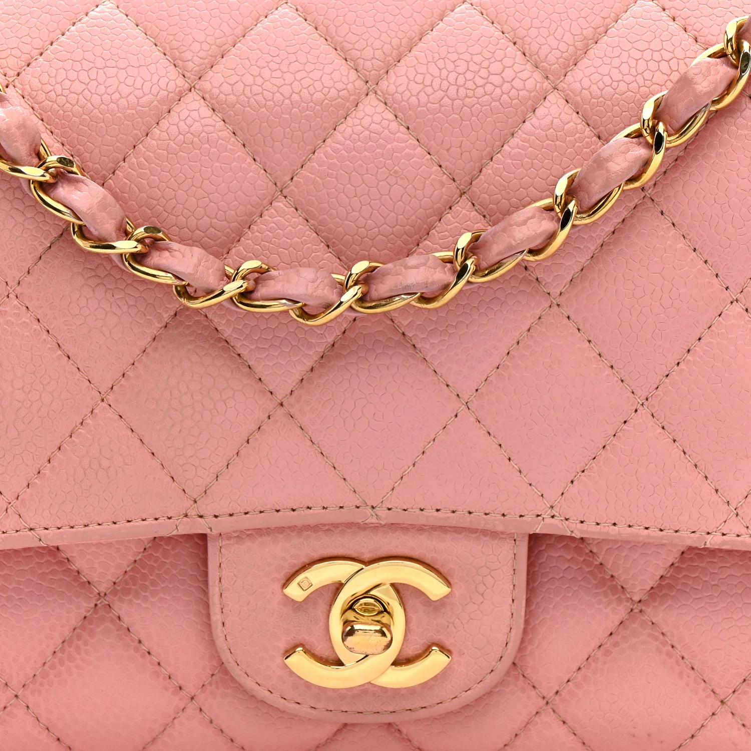Caviar Quilted Medium Double Flap Pink - Image 8