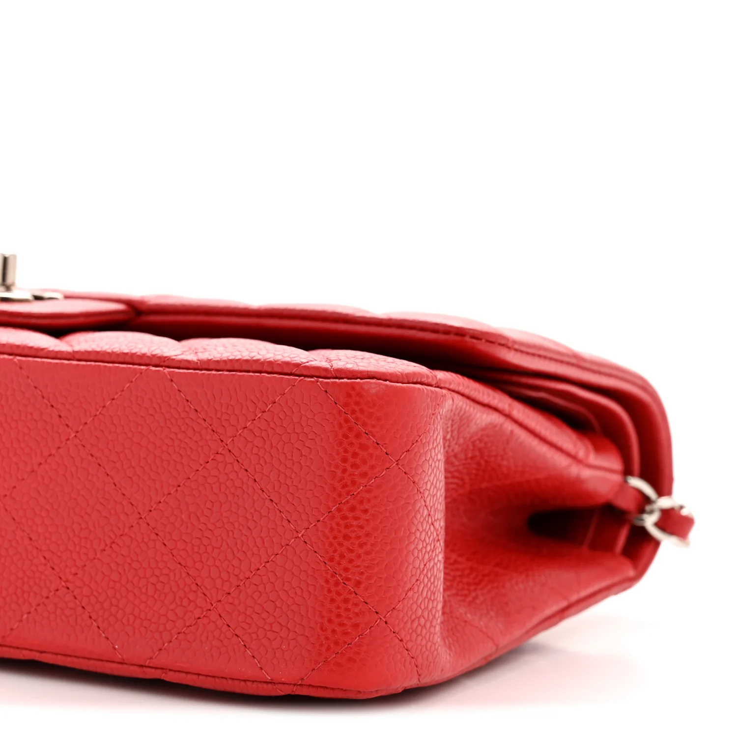 Caviar Quilted Medium Double Flap Red - Image 10