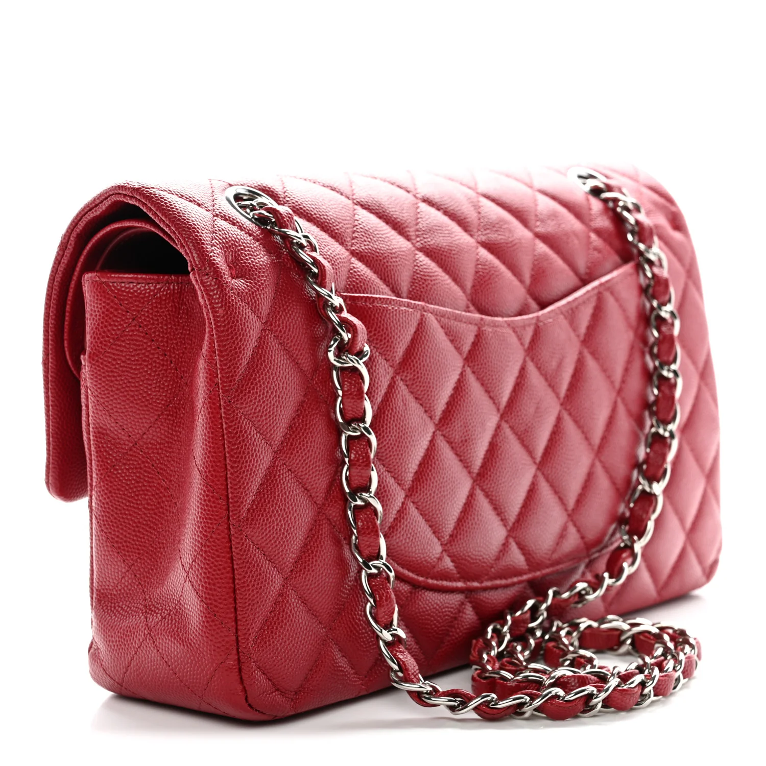 Caviar Quilted Medium Double Flap Red - Image 6