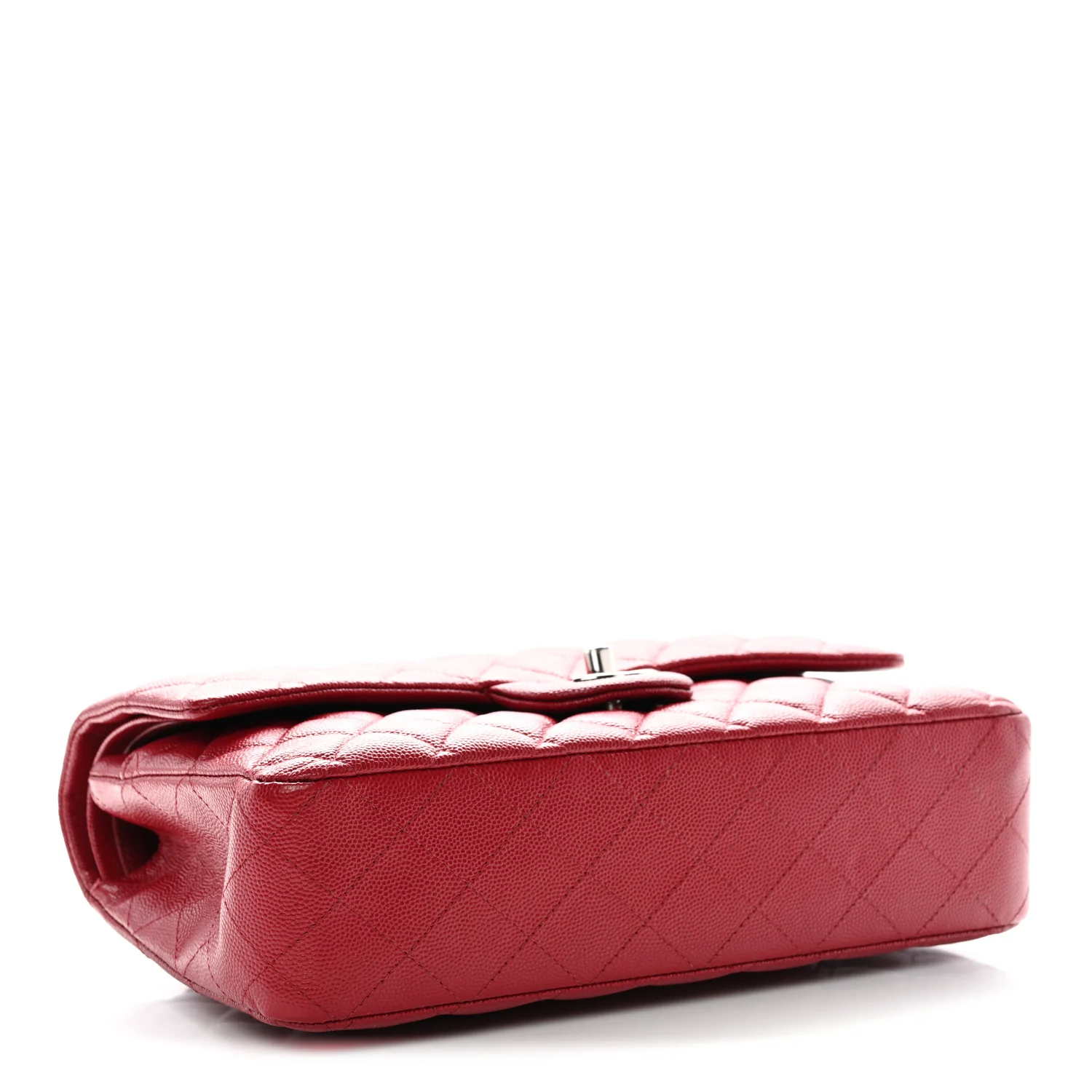 Caviar Quilted Medium Double Flap Red - Image 9