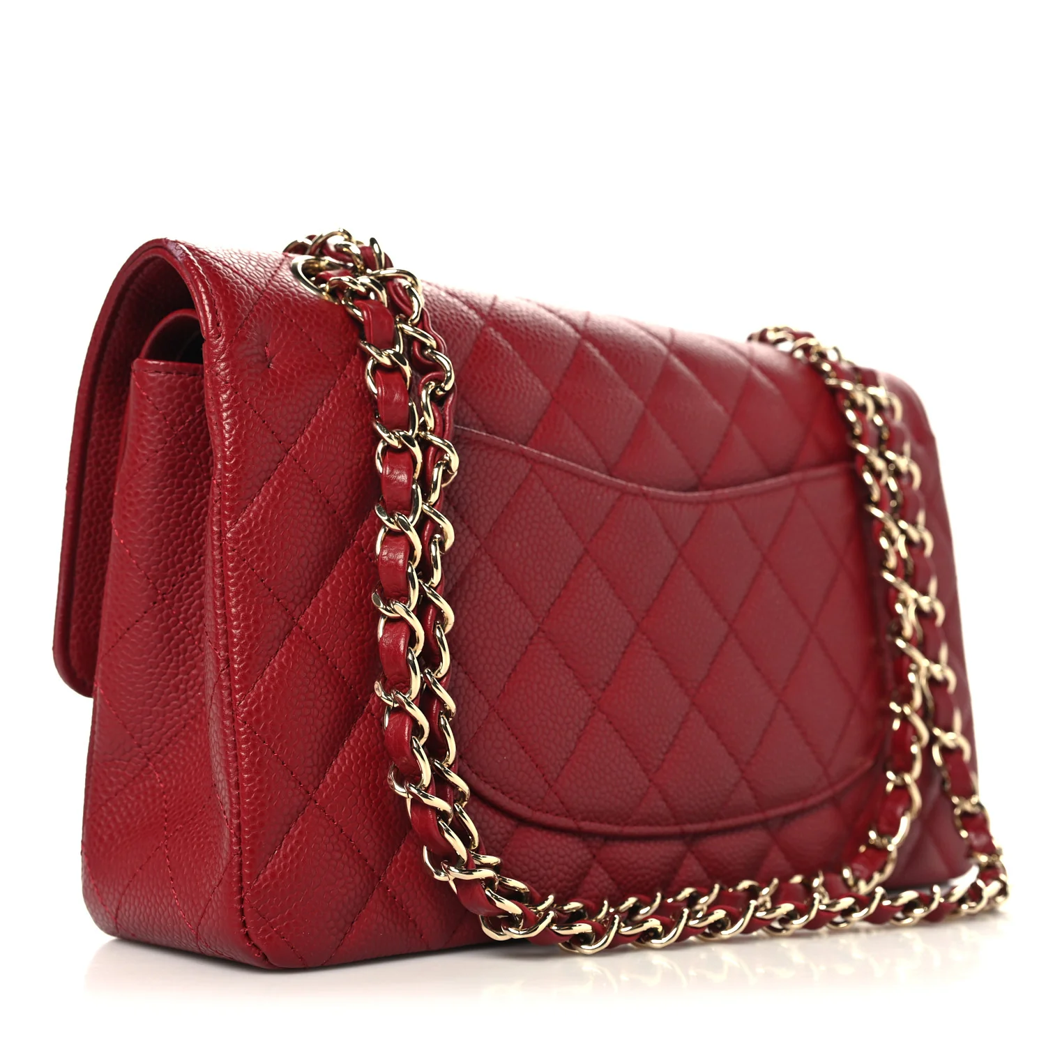 Caviar Quilted Medium Double Flap Red - Image 3