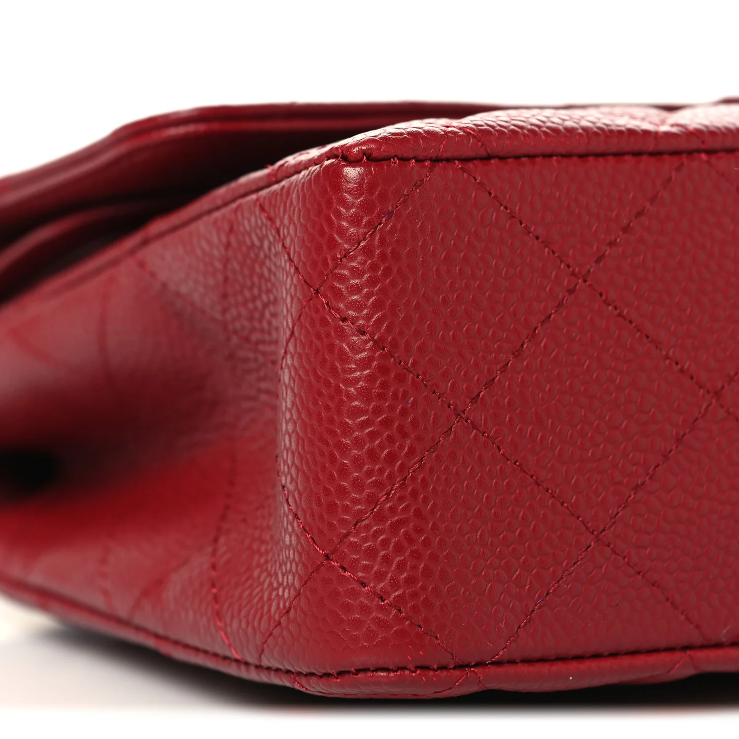 Caviar Quilted Medium Double Flap Red - Image 9