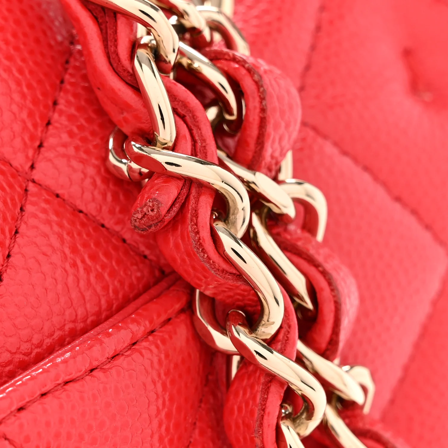 Caviar Quilted Medium Double Flap Red - Image 11