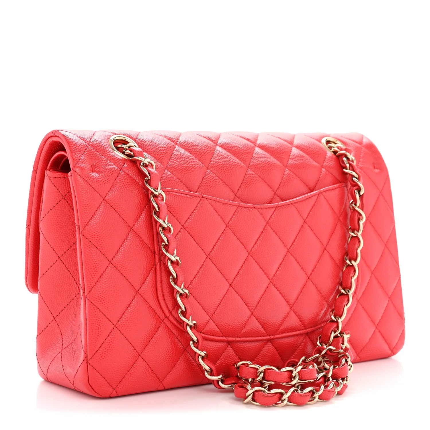 Caviar Quilted Medium Double Flap Red - Image 2
