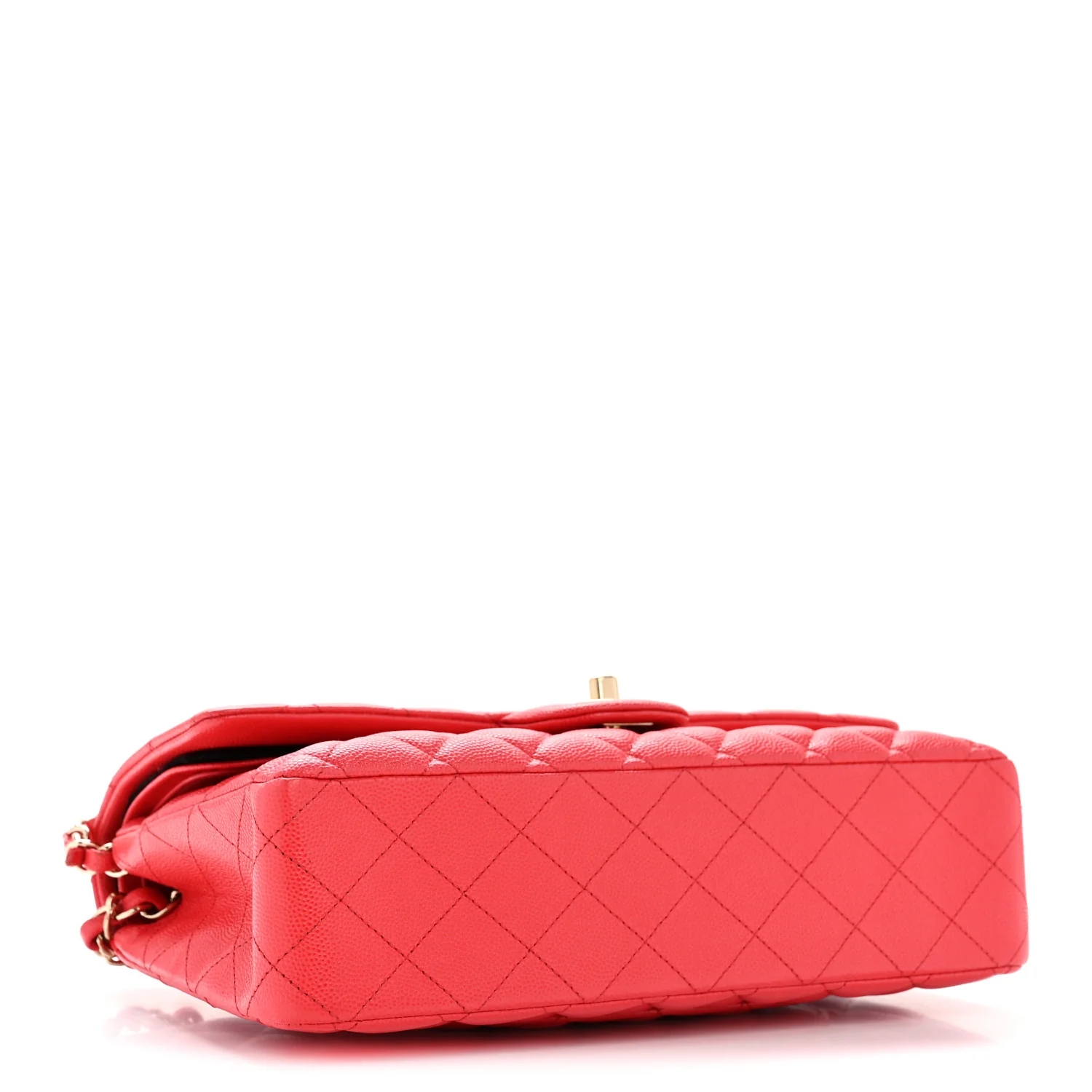 Caviar Quilted Medium Double Flap Red - Image 3