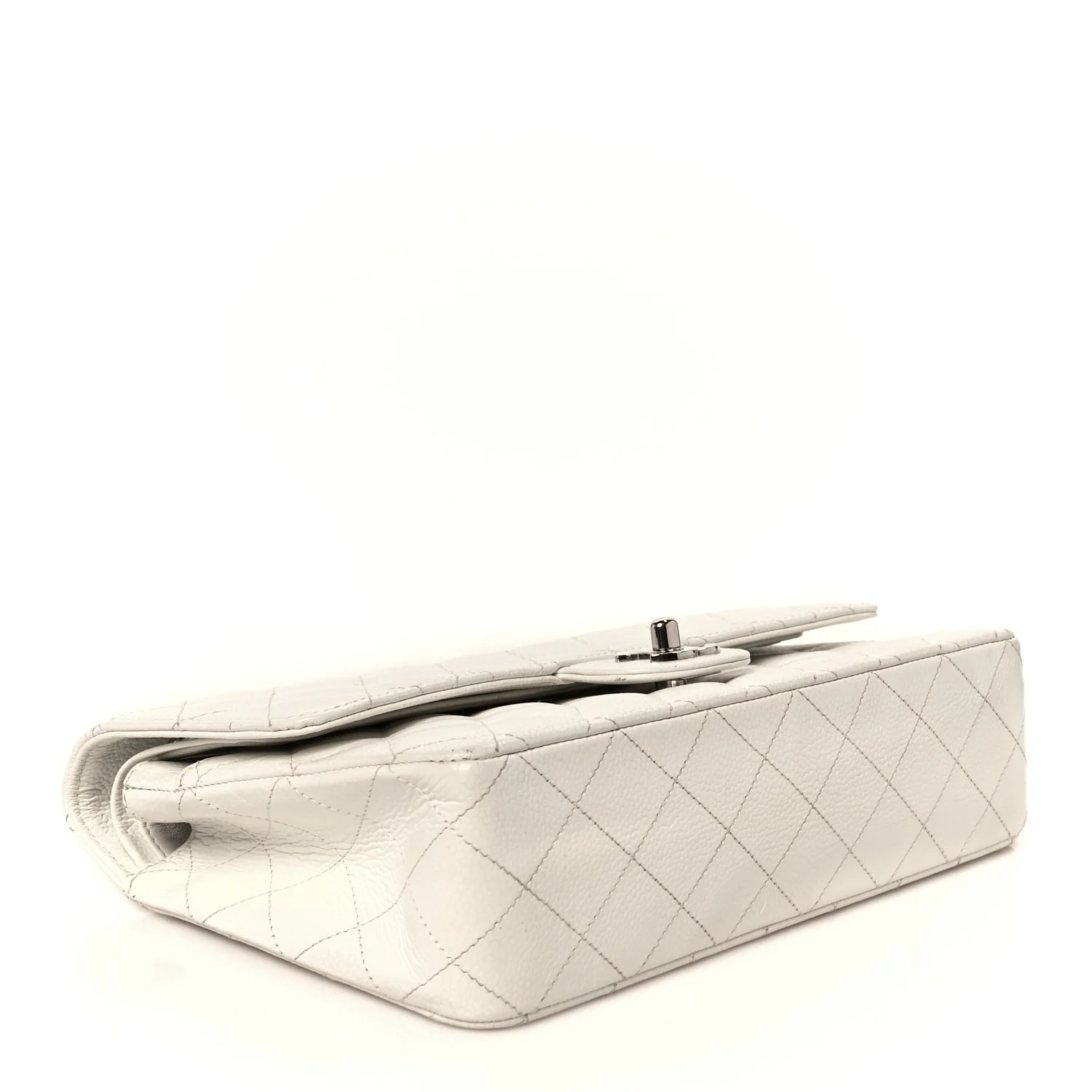 Caviar Quilted Medium Double Flap White - Image 4