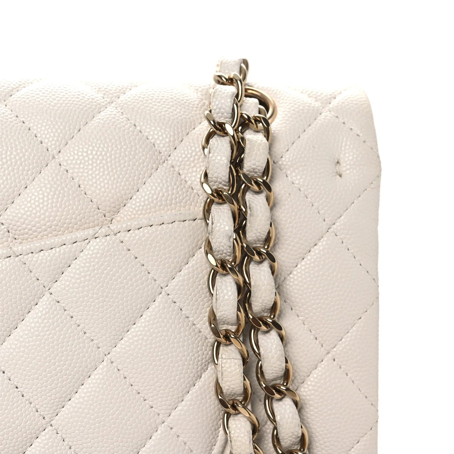 Caviar Quilted Medium Double Flap White - Image 12