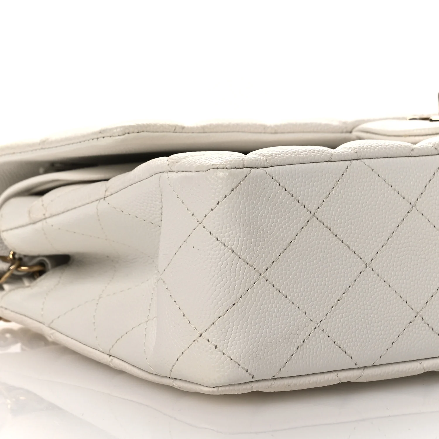 Caviar Quilted Medium Double Flap White - Image 9