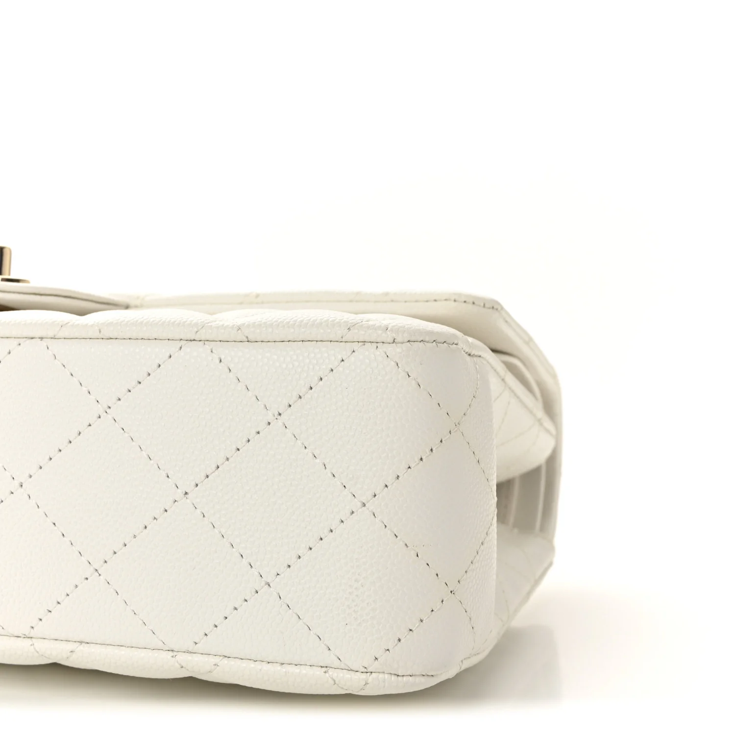 Caviar Quilted Medium Double Flap White - Image 10