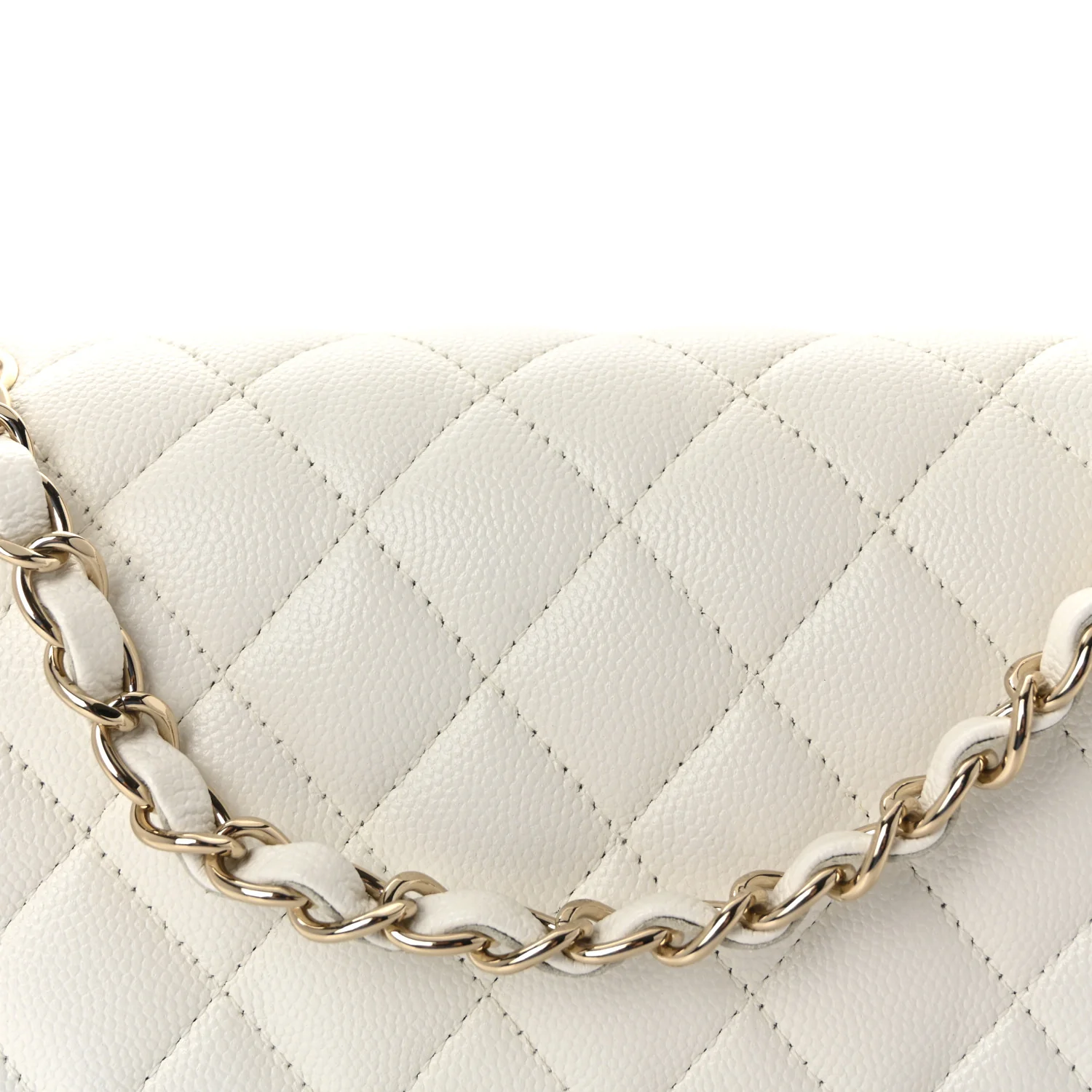 Caviar Quilted Medium Double Flap White - Image 8