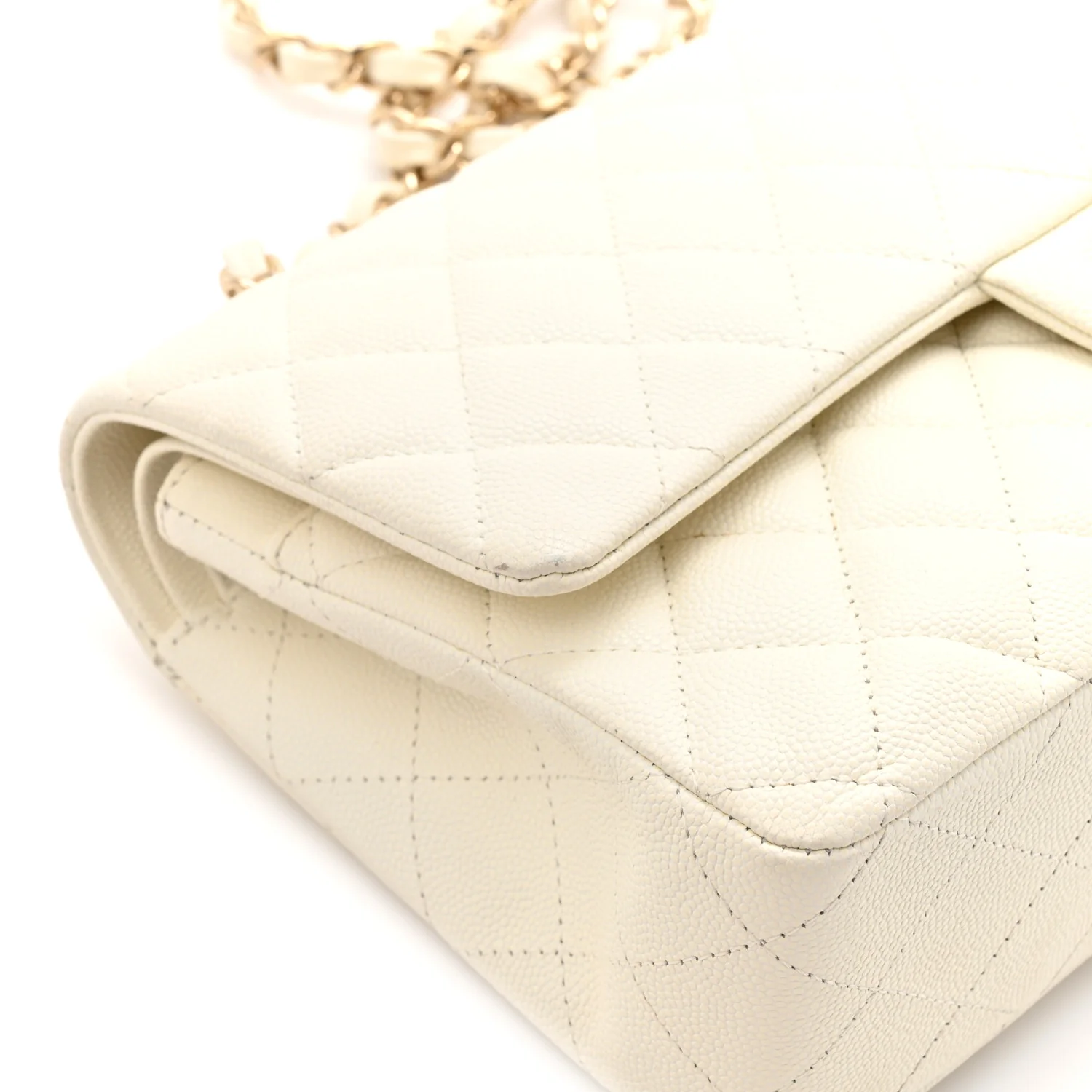 Caviar Quilted Medium Double Flap White - Image 11