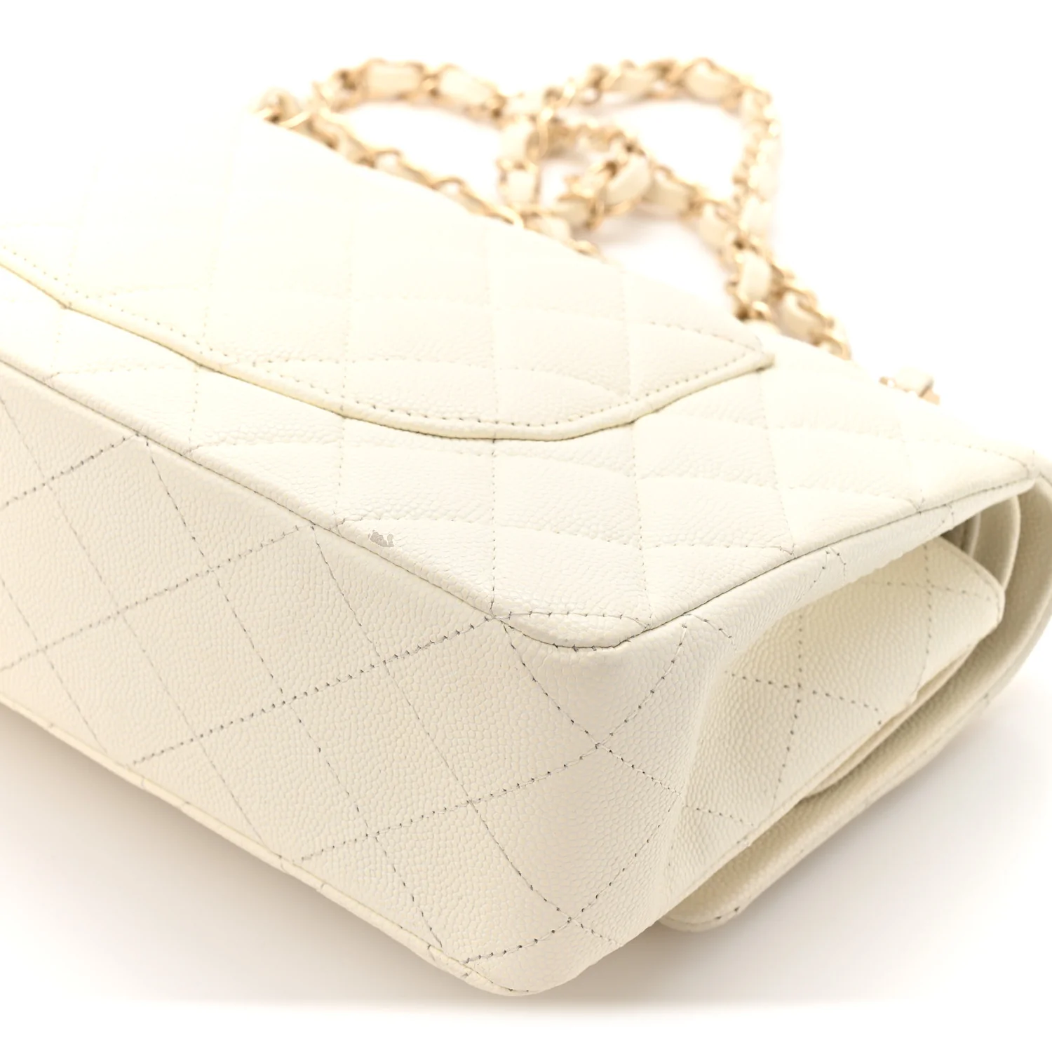 Caviar Quilted Medium Double Flap White - Image 14