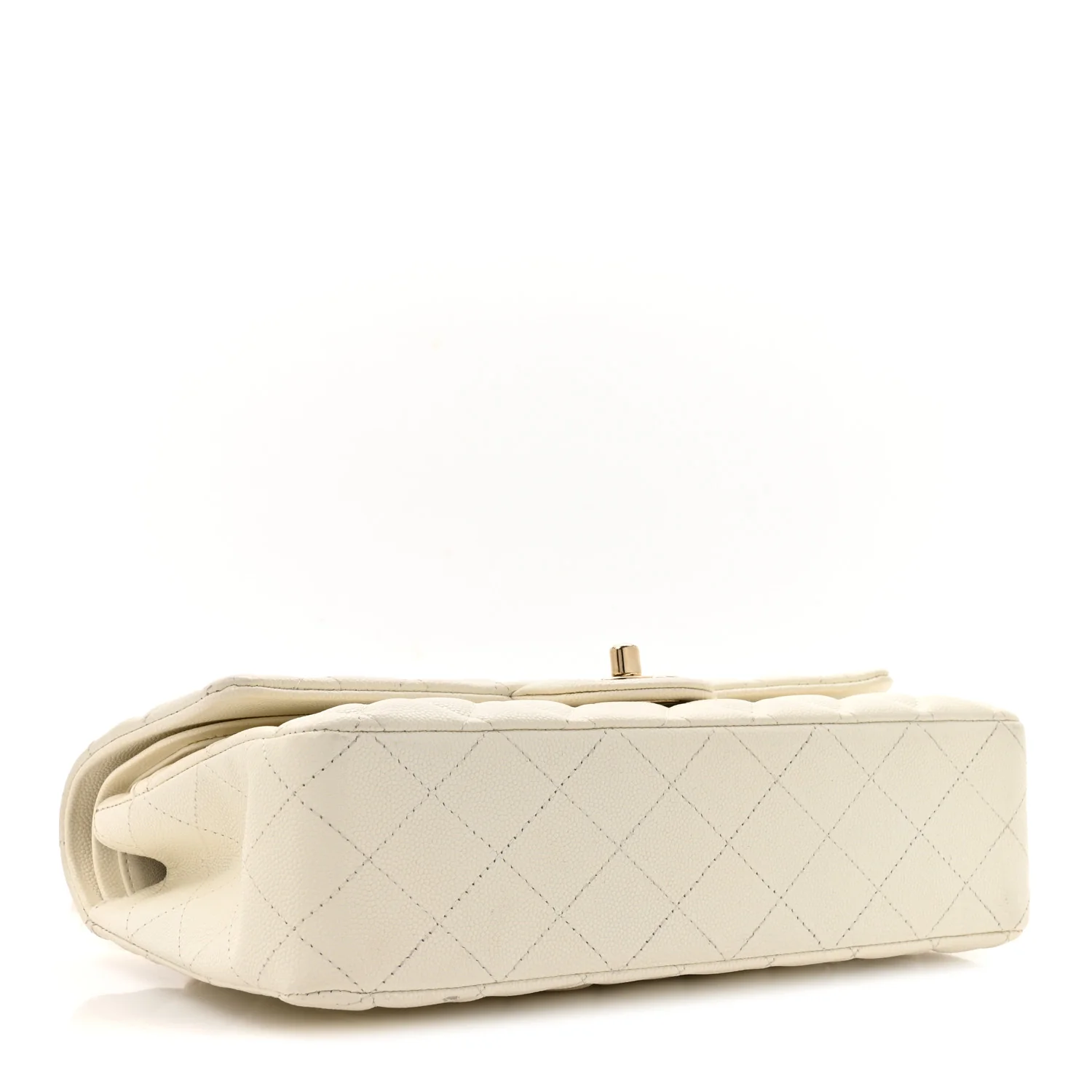 Caviar Quilted Medium Double Flap White - Image 4