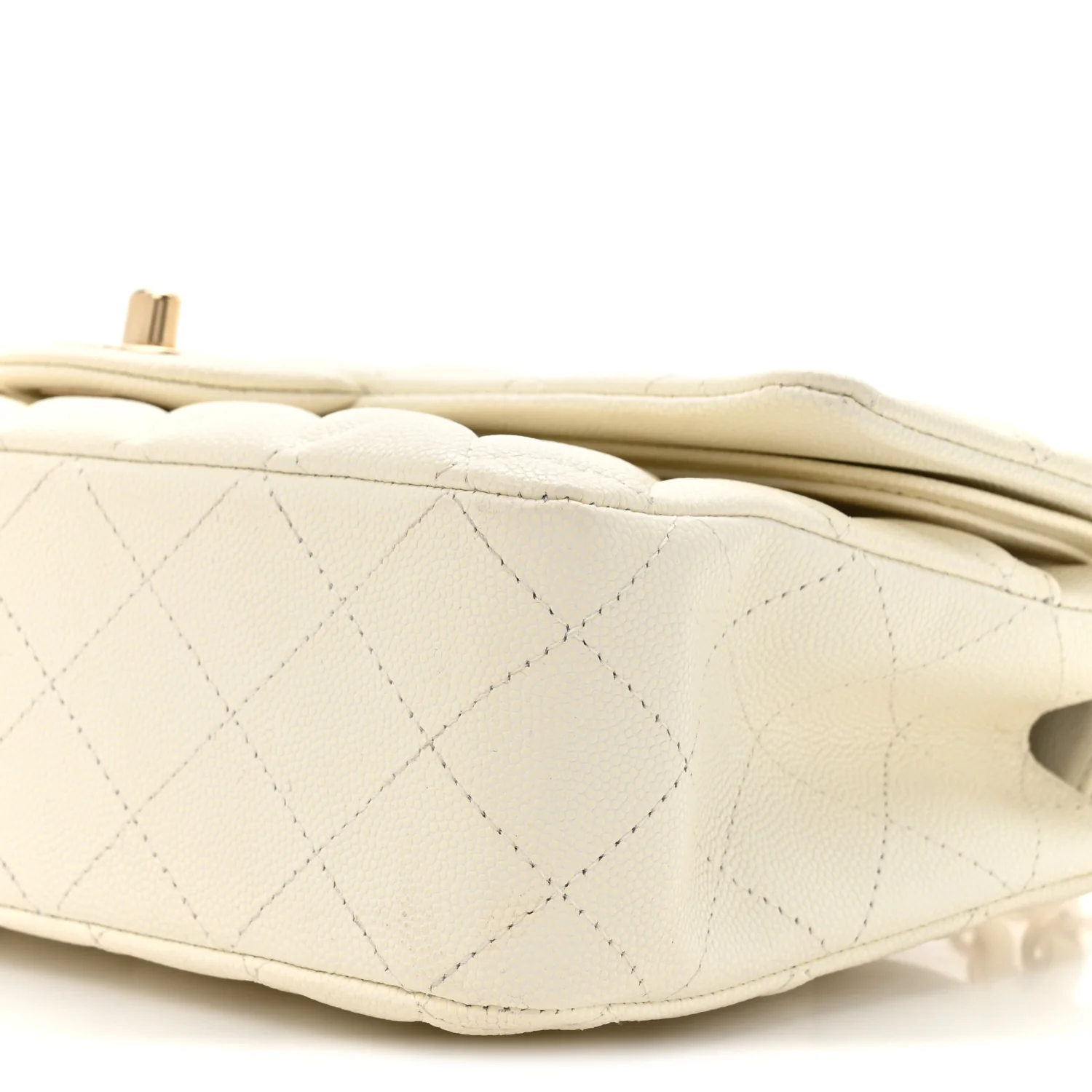 Caviar Quilted Medium Double Flap White - Image 9