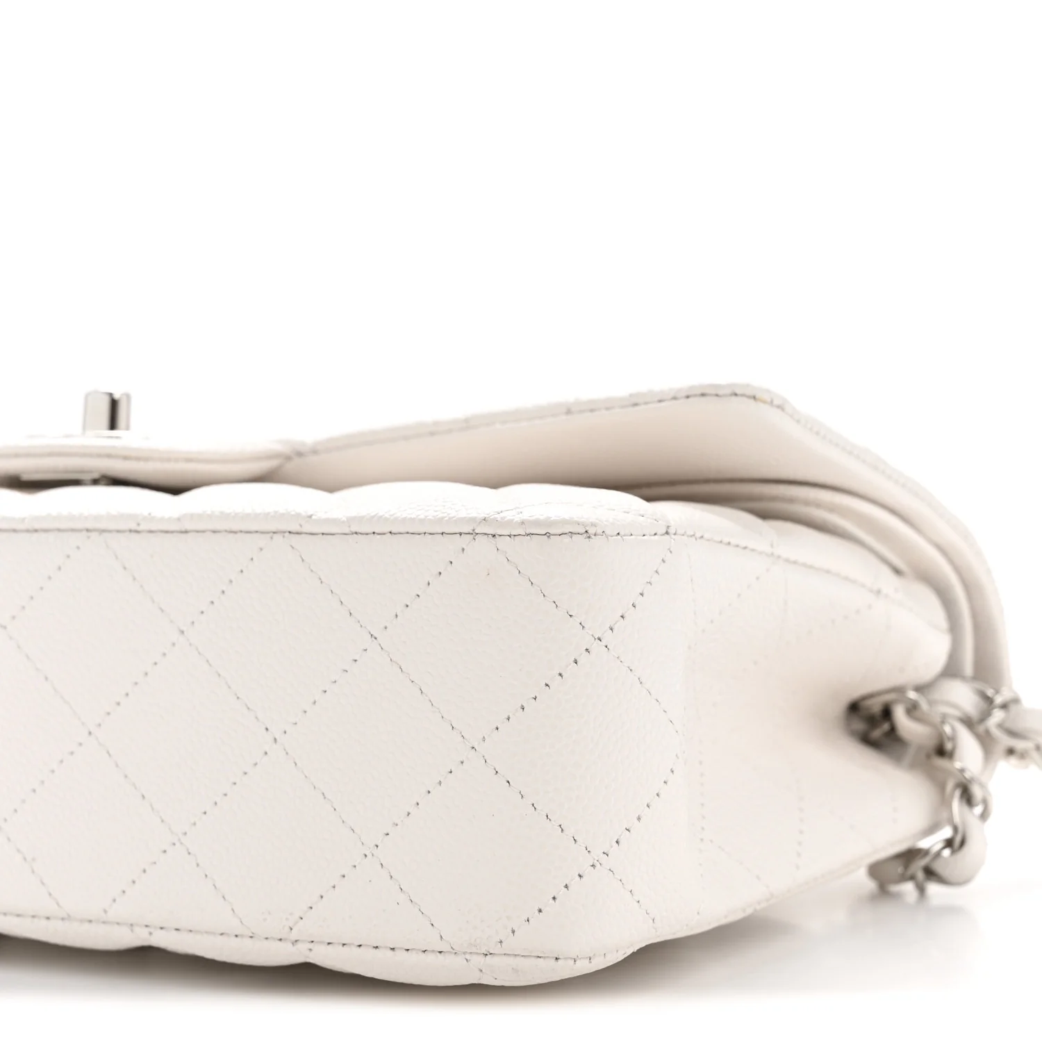 Caviar Quilted Medium Double Flap White - Image 10