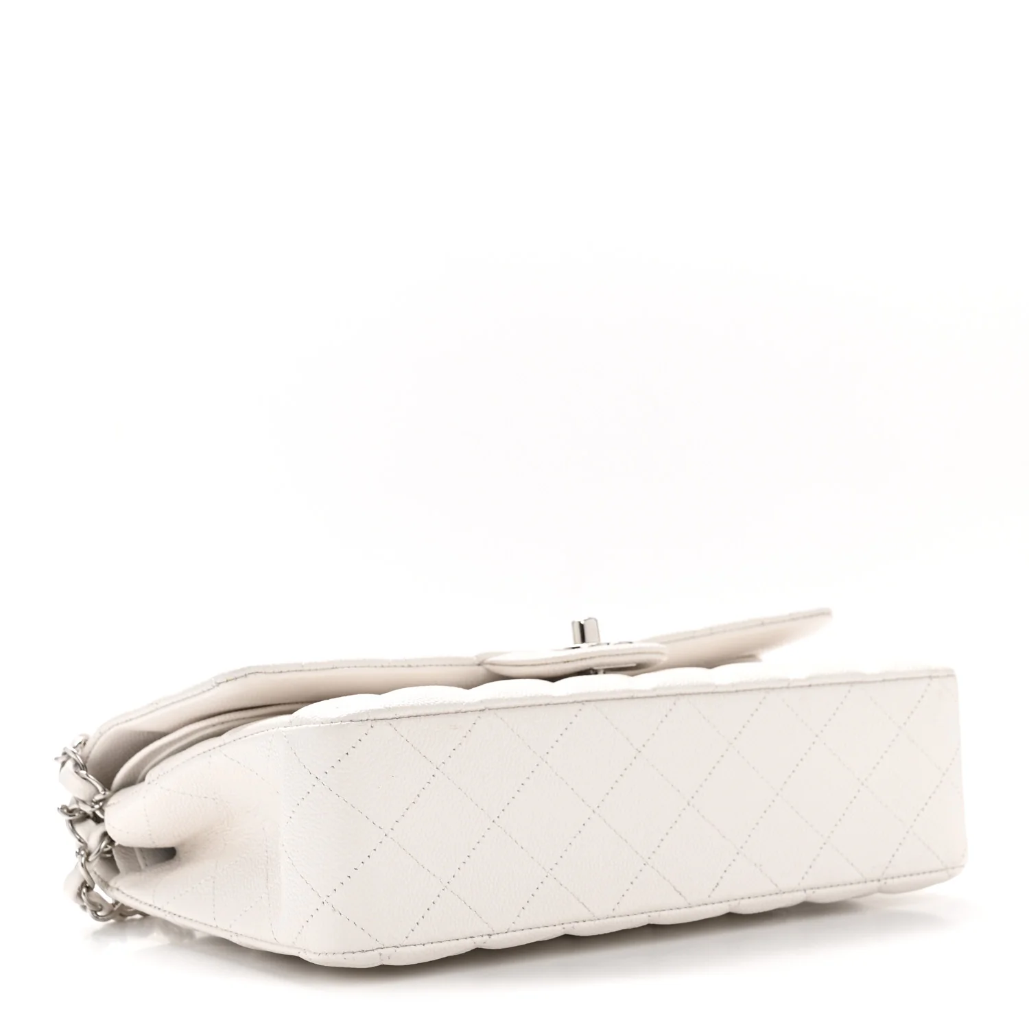 Caviar Quilted Medium Double Flap White - Image 4