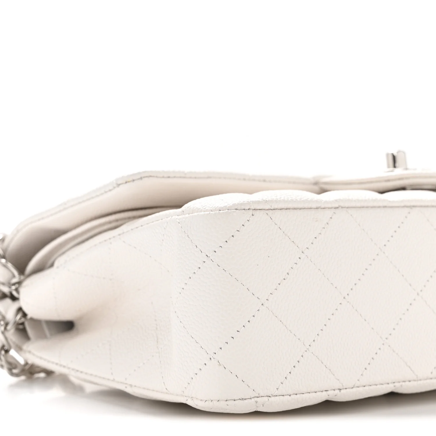 Caviar Quilted Medium Double Flap White - Image 9