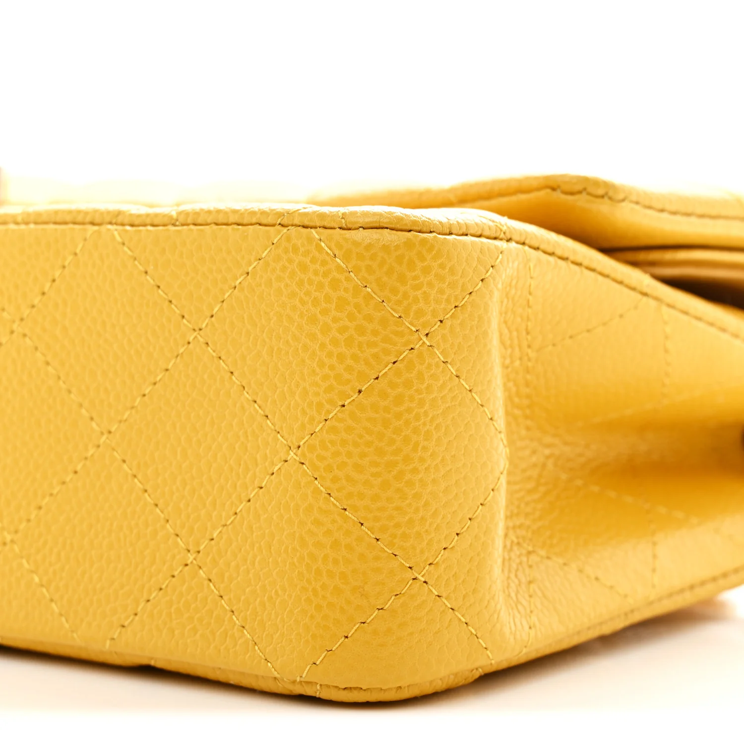 Caviar Quilted Medium Double Flap Yellow - Image 19
